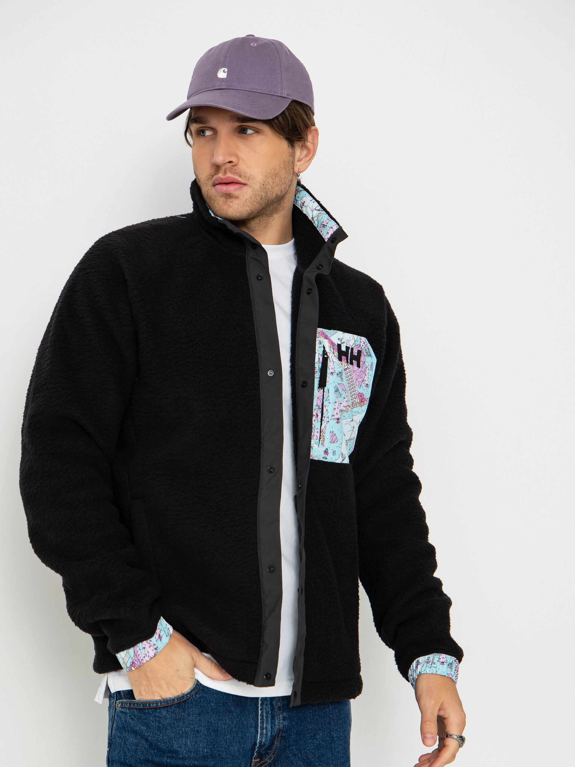 Helly Hansen Fleece  Panorama Pile Snap (black oslo aop)