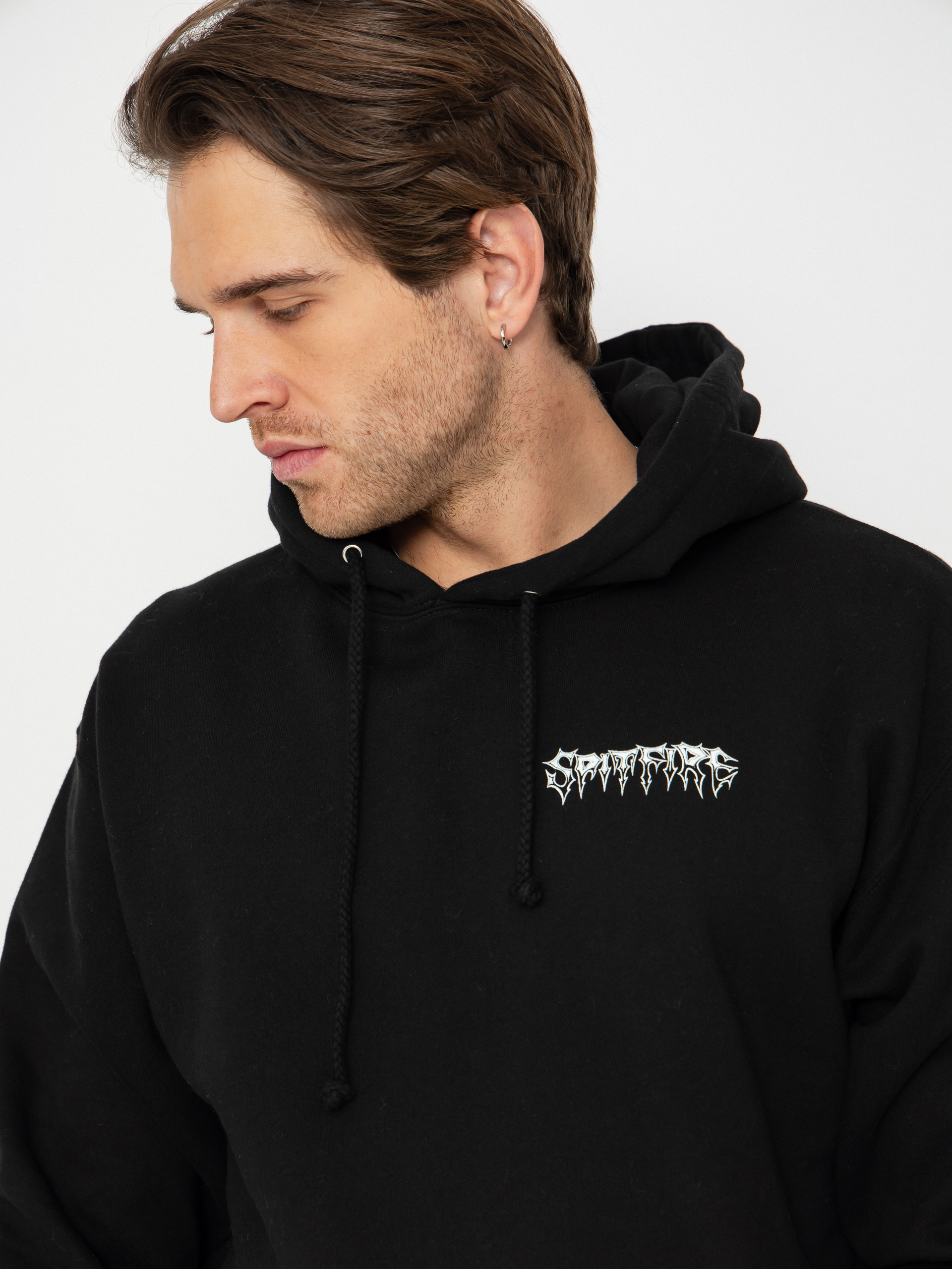 Spitfire Batwing Classic Sweatshirt (black w/white prints)