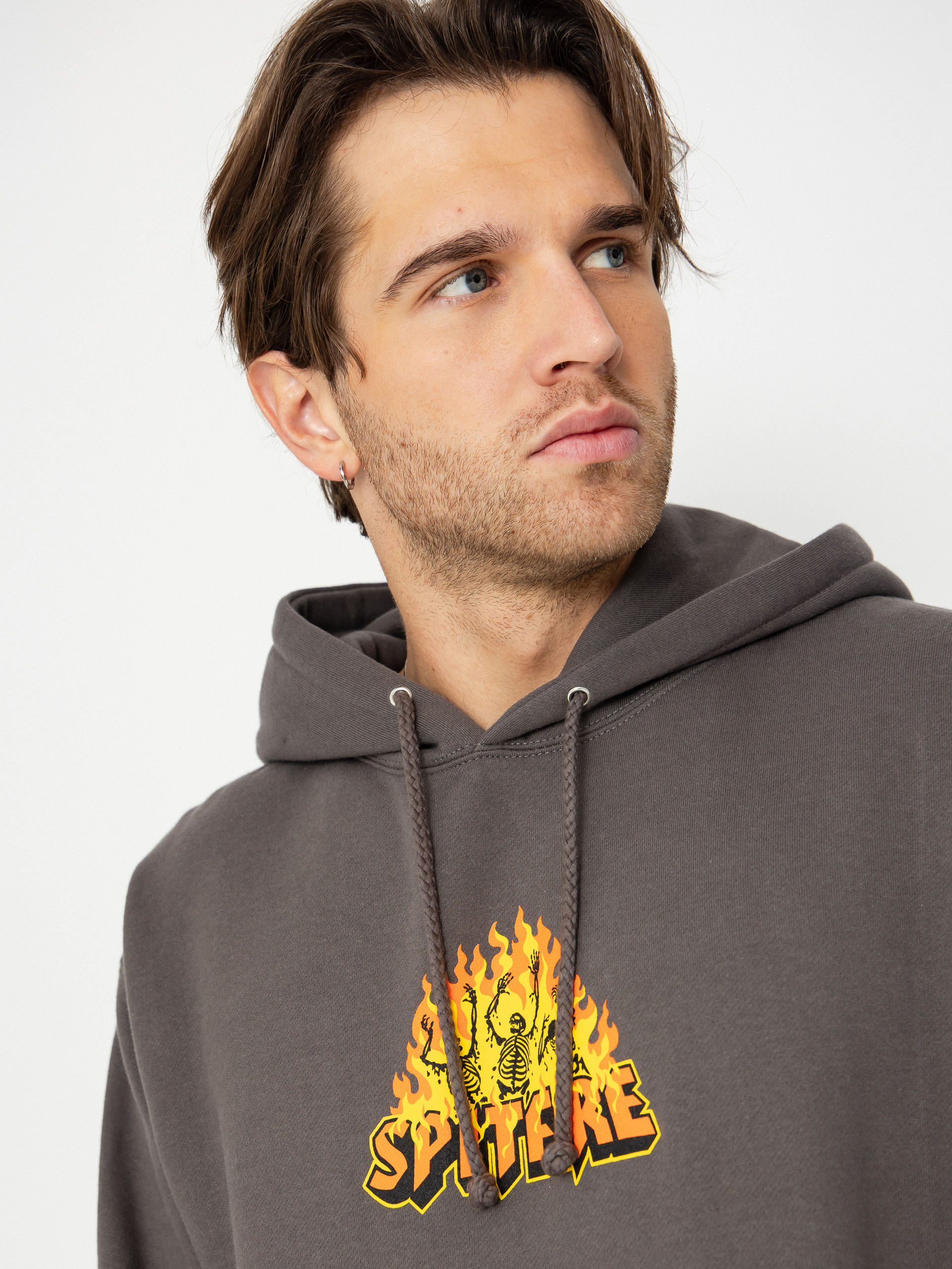 Spitfire Hellfire Sweatshirt (charcoal solid w/multi color print)