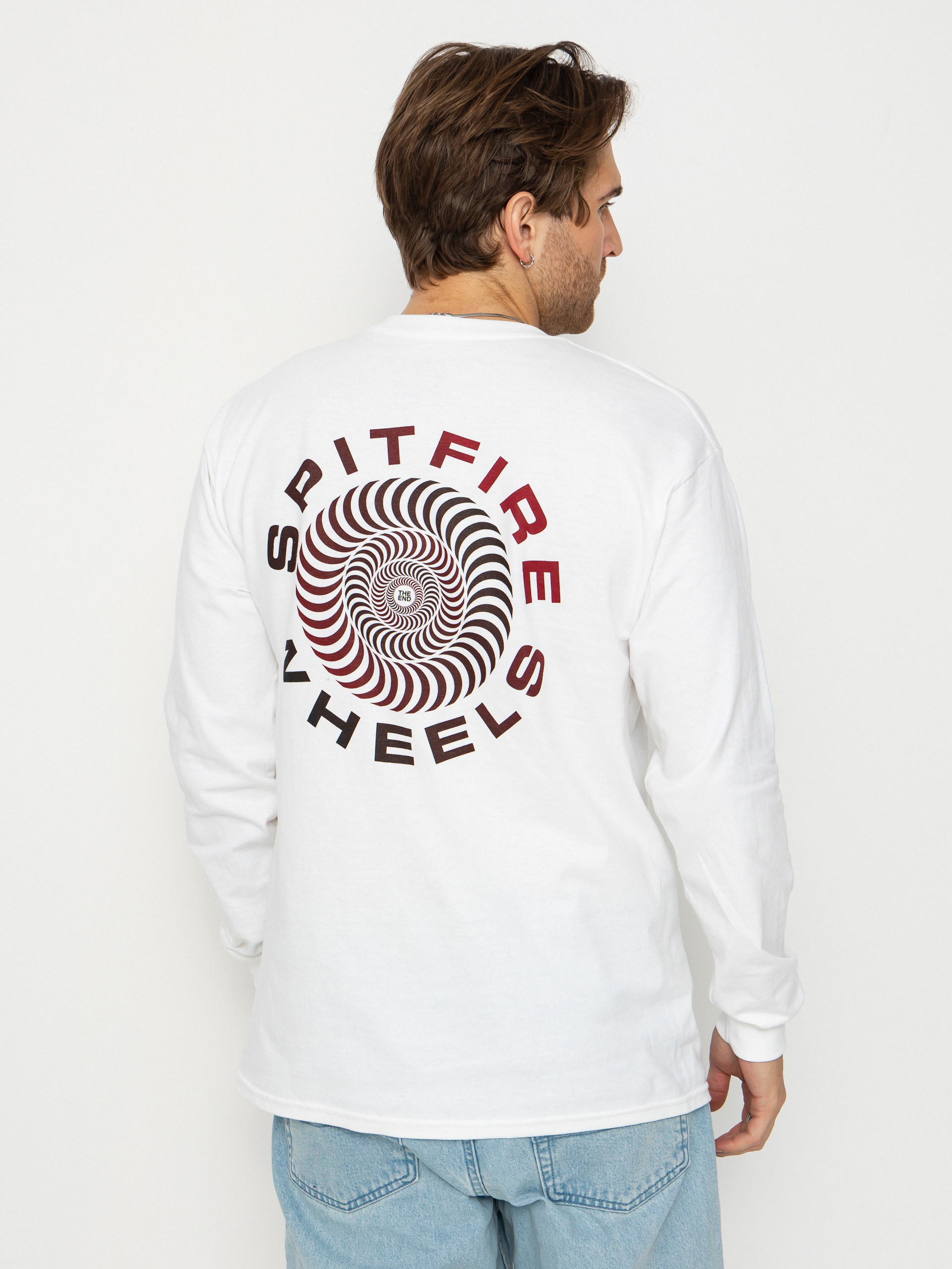Spitfire Classic 87 Swirl Fade Fill Longsleeve (white w/red&black fade prints)