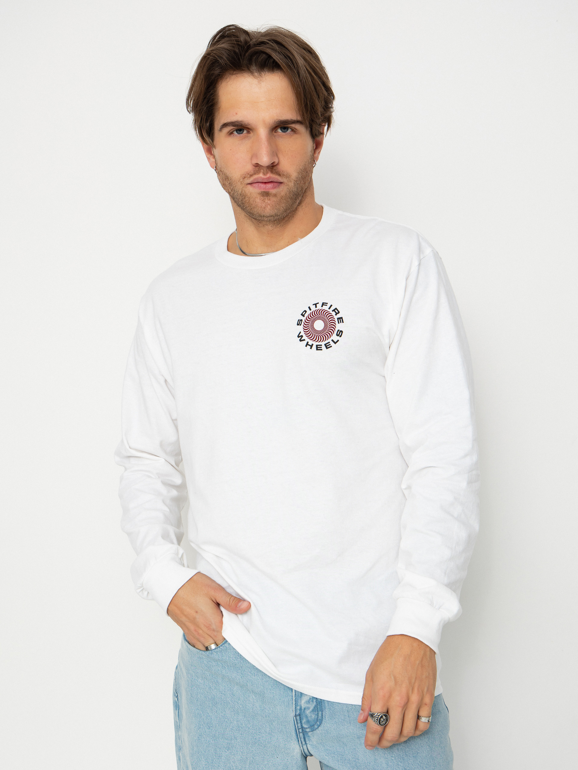Spitfire Classic 87 Swirl Fade Fill Longsleeve (white w/red&black fade prints)