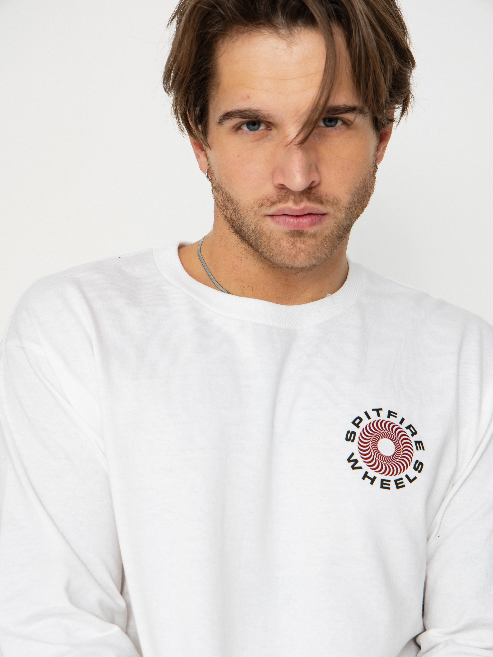Spitfire Classic 87 Swirl Fade Fill Longsleeve (white w/red&black fade prints)