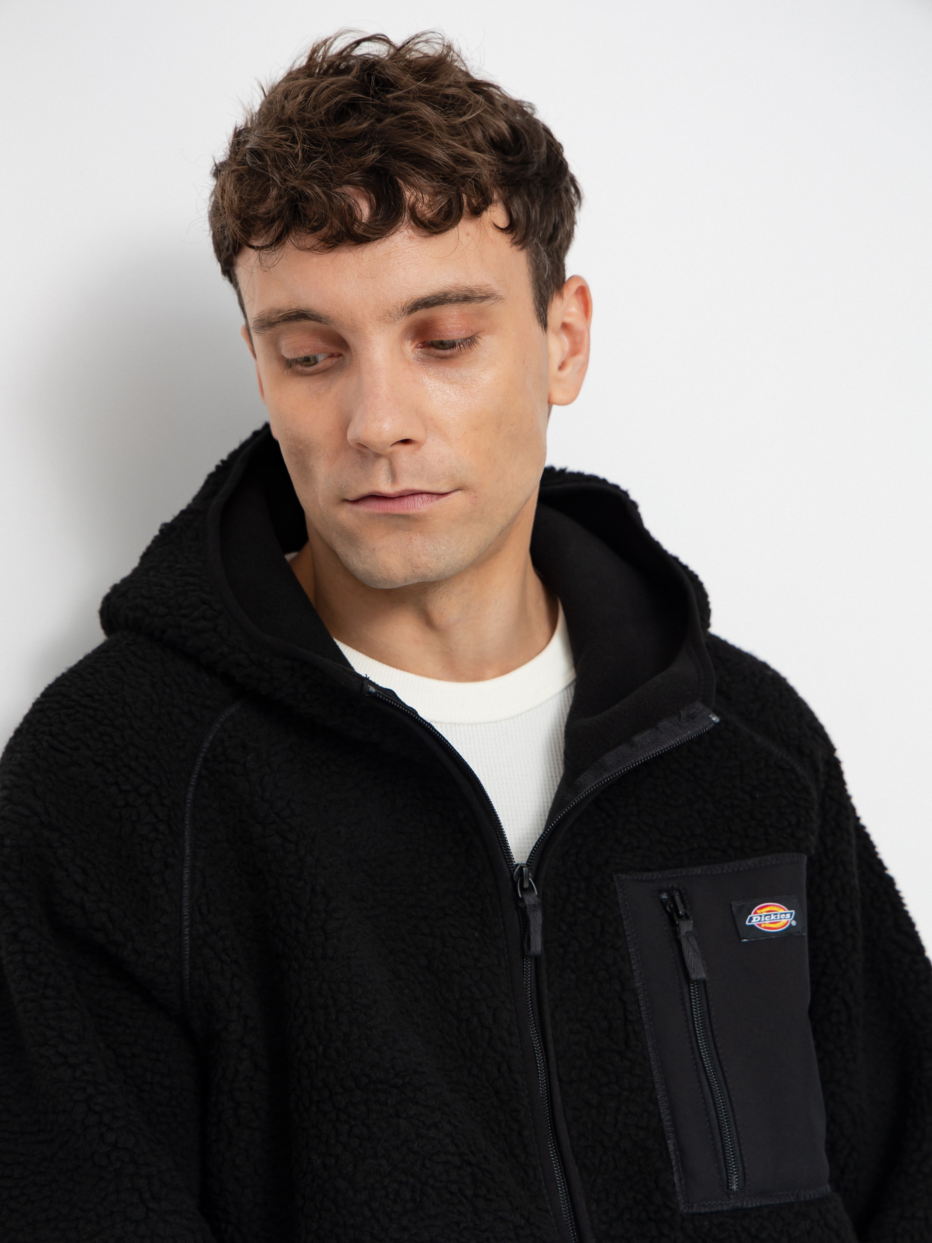 Mens Dickies Central High Pile Fleece  (black)