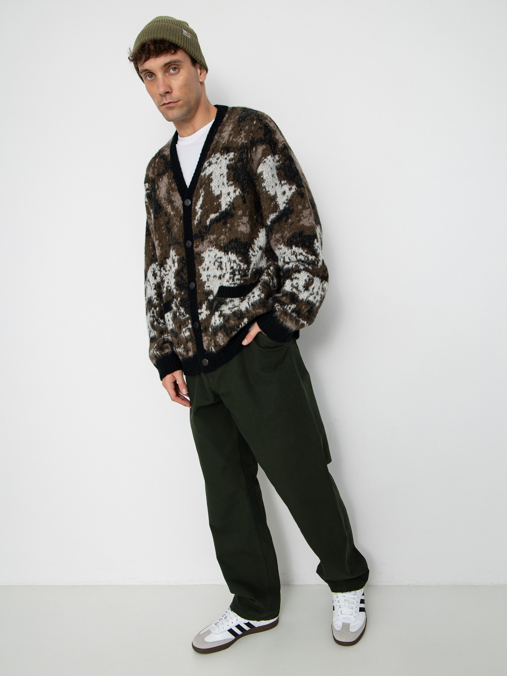 Carhartt WIP Sweater Merton Cardigan - brown, multicolor (wild dog 