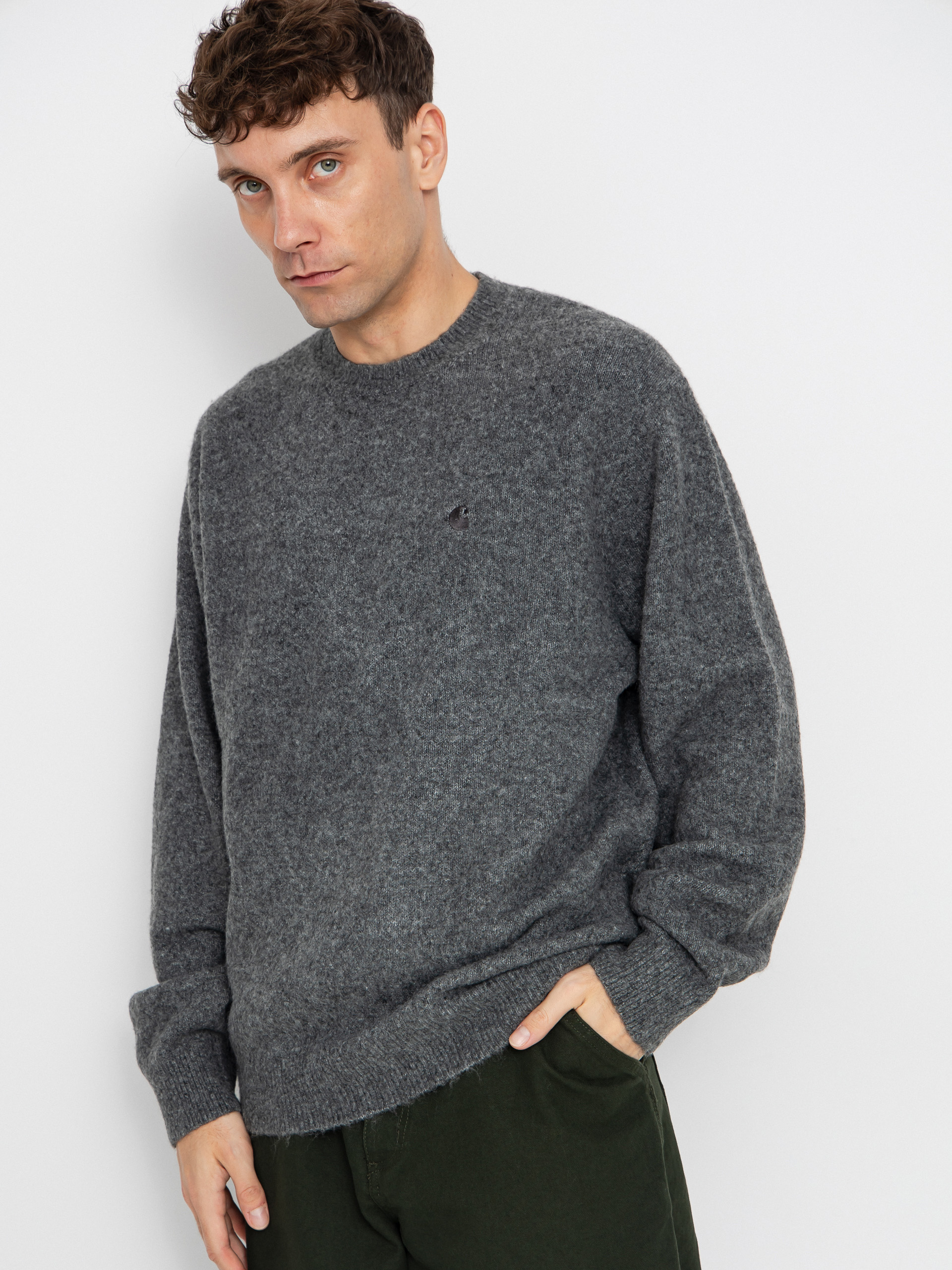 RipNDip Fossil Mohair Knit Sweater - grey (charcoal)