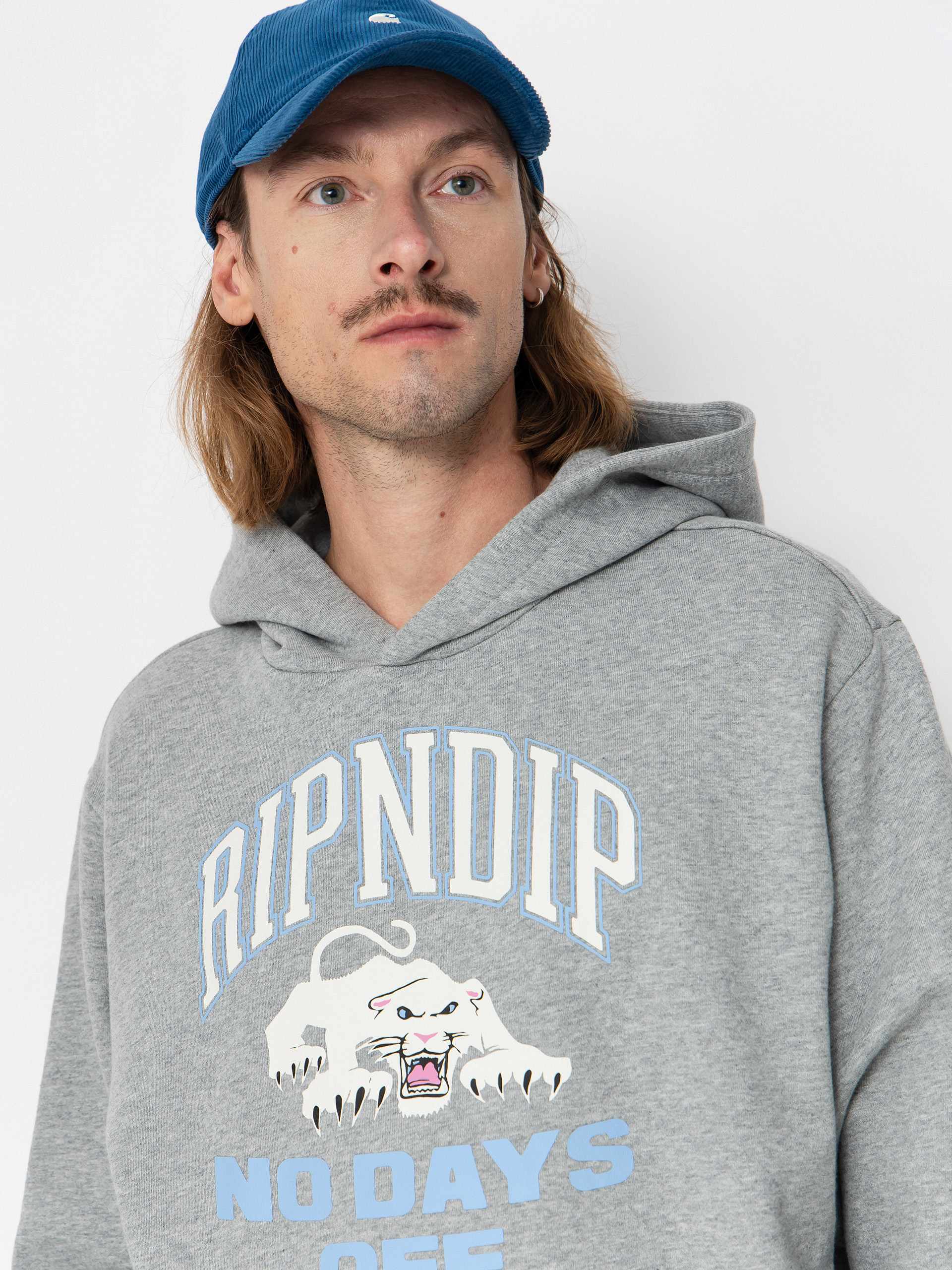 RipNDip White Panther HD Hoodie (heather grey)