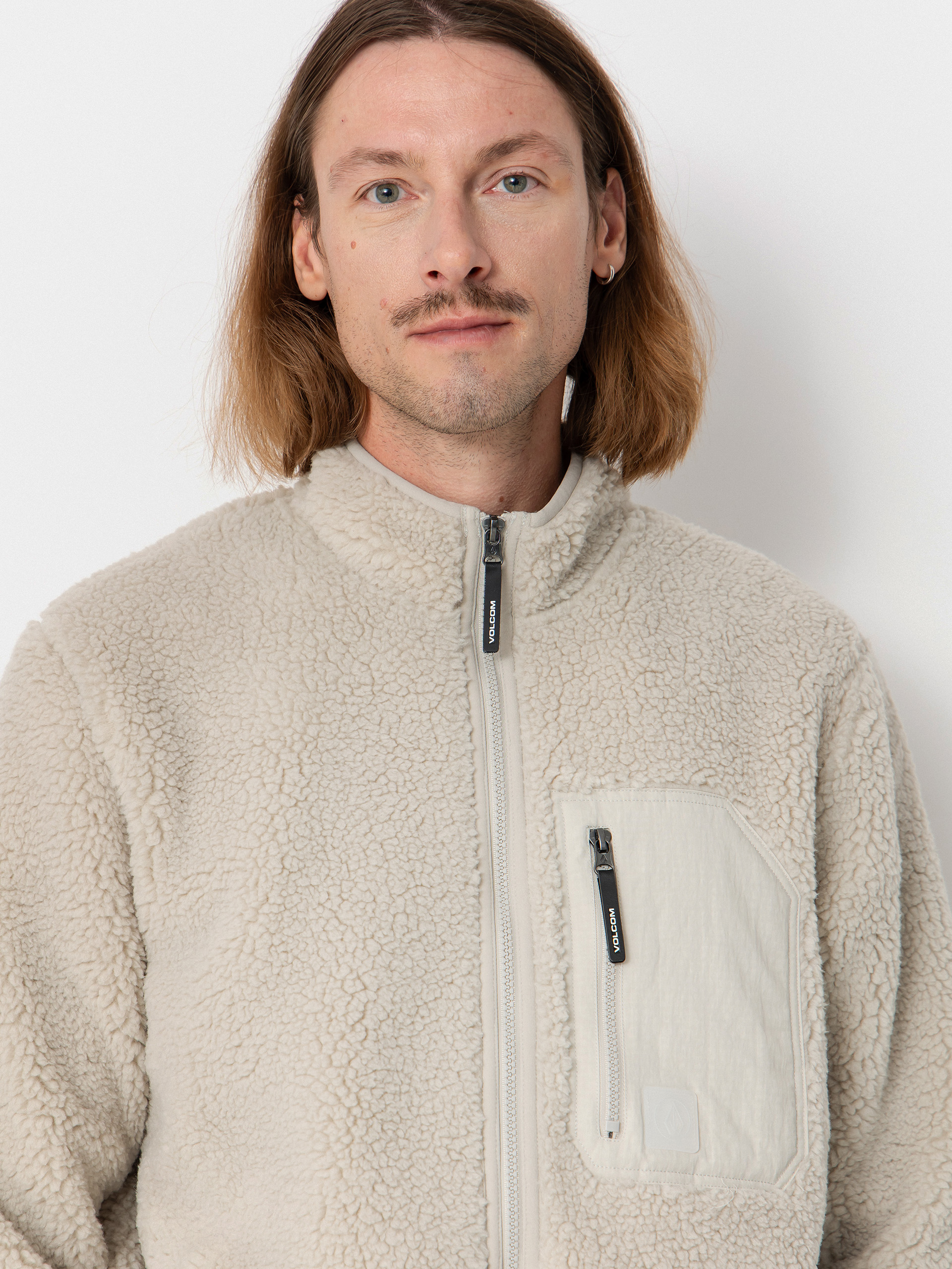 Herren Volcom Hoodie Muzzer Fuzzar ZHD (stone)