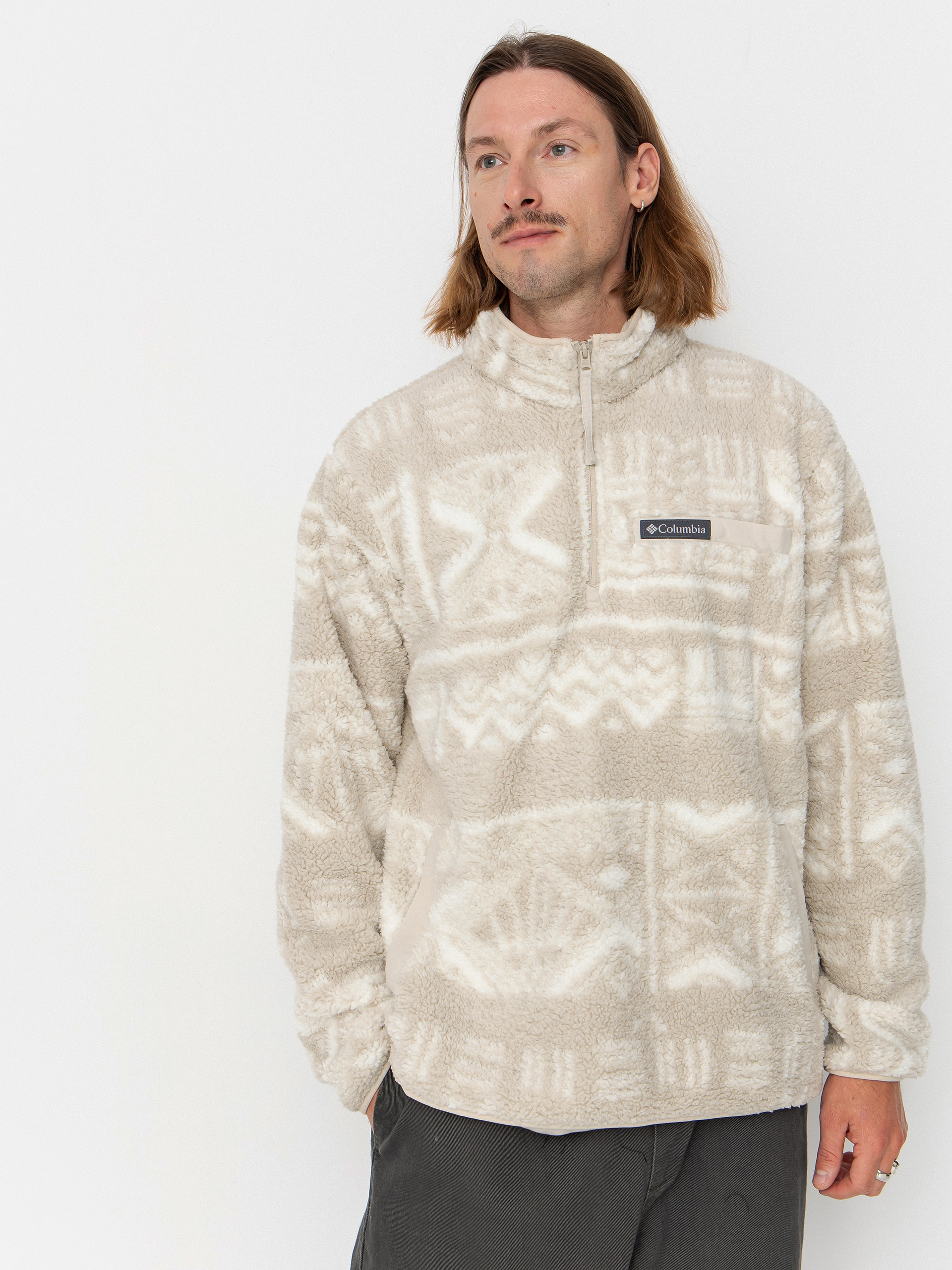 Columbia Rugged Ridge High Pile Half Zip Fleece  (dark stone deschutes days)