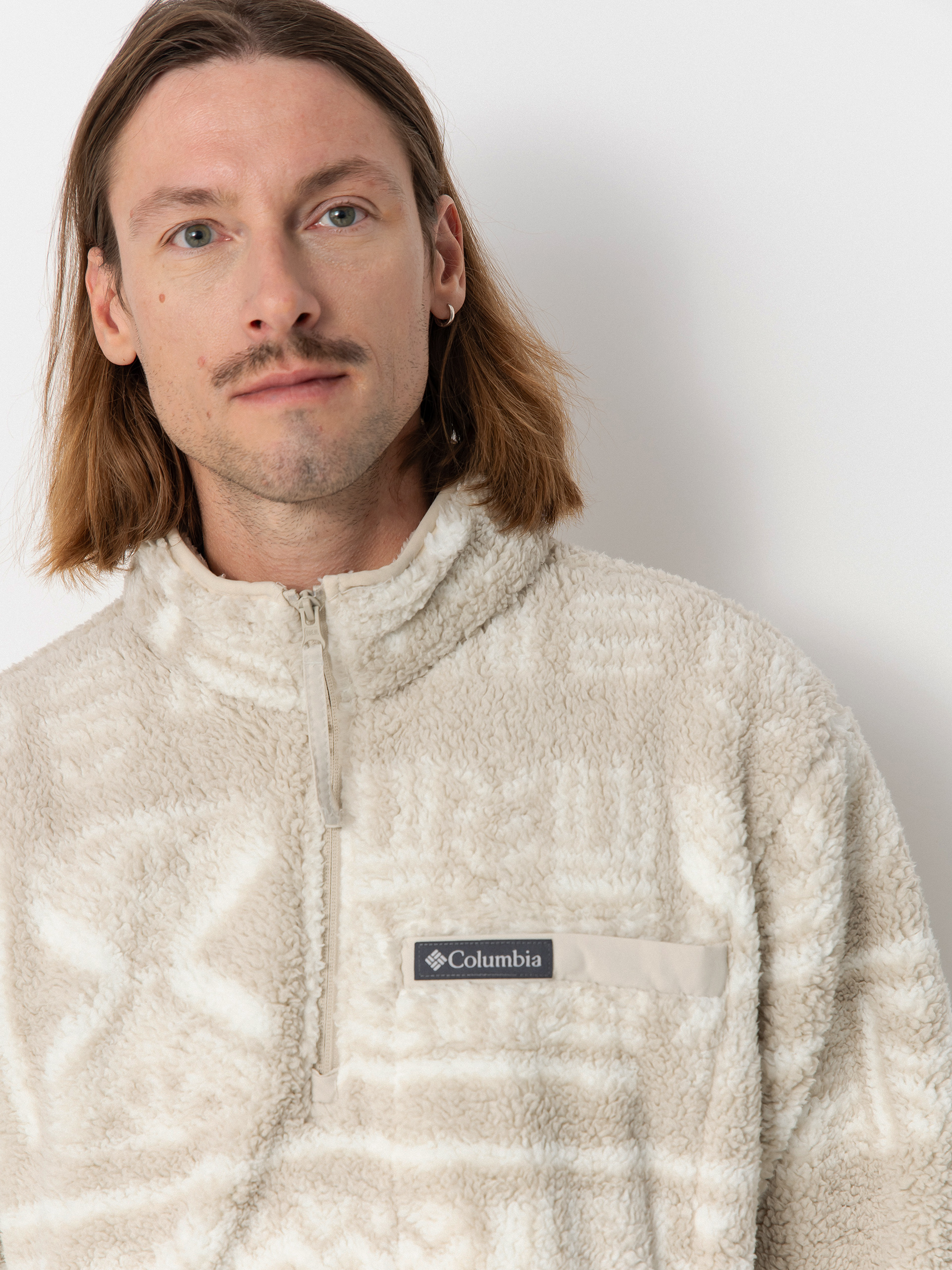 Mens Columbia Rugged Ridge High Pile Half Zip Fleece  (dark stone deschutes days)