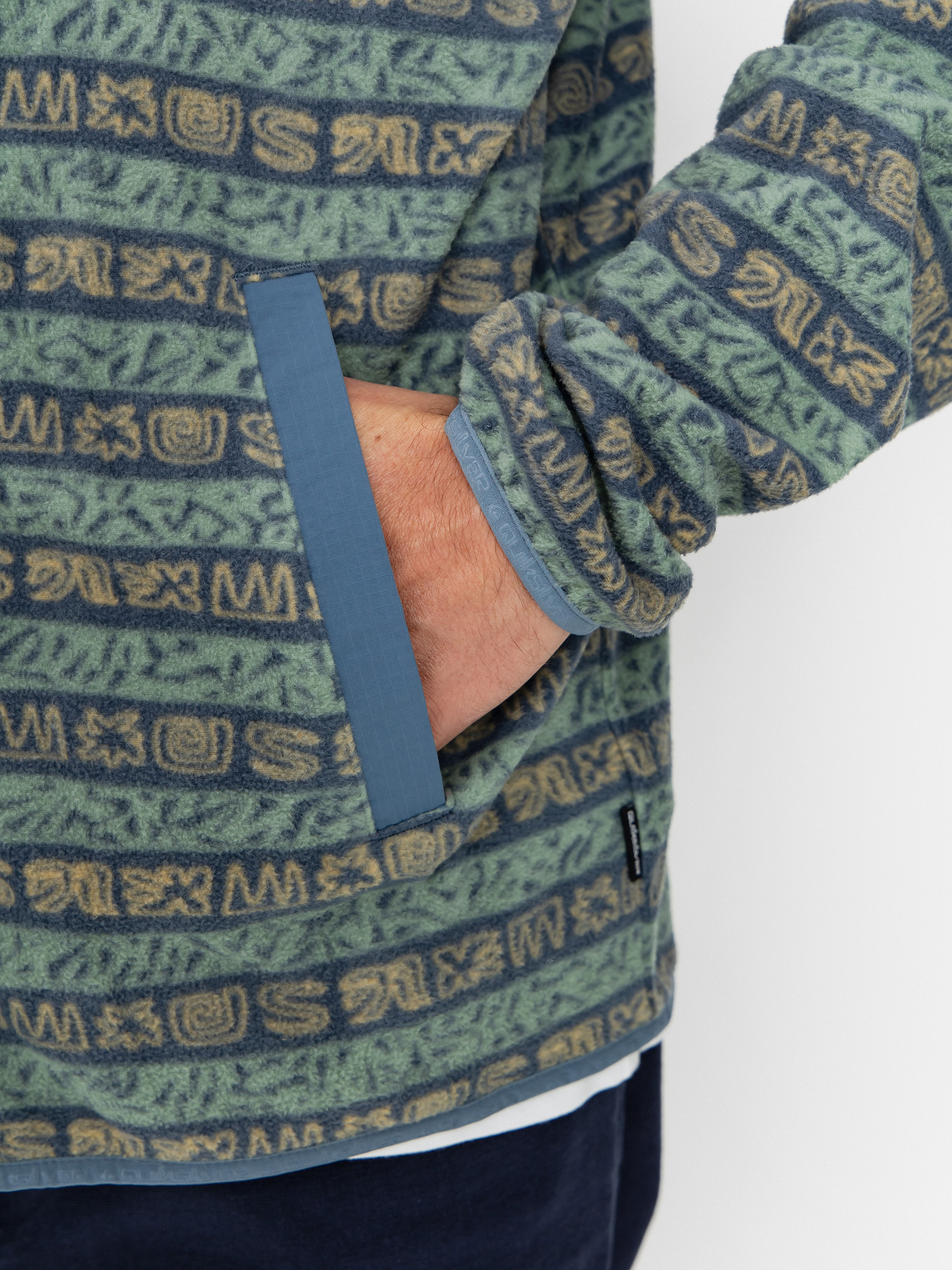 Mens Quiksilver Fleece  No Destination FZ (granite terra stripe)