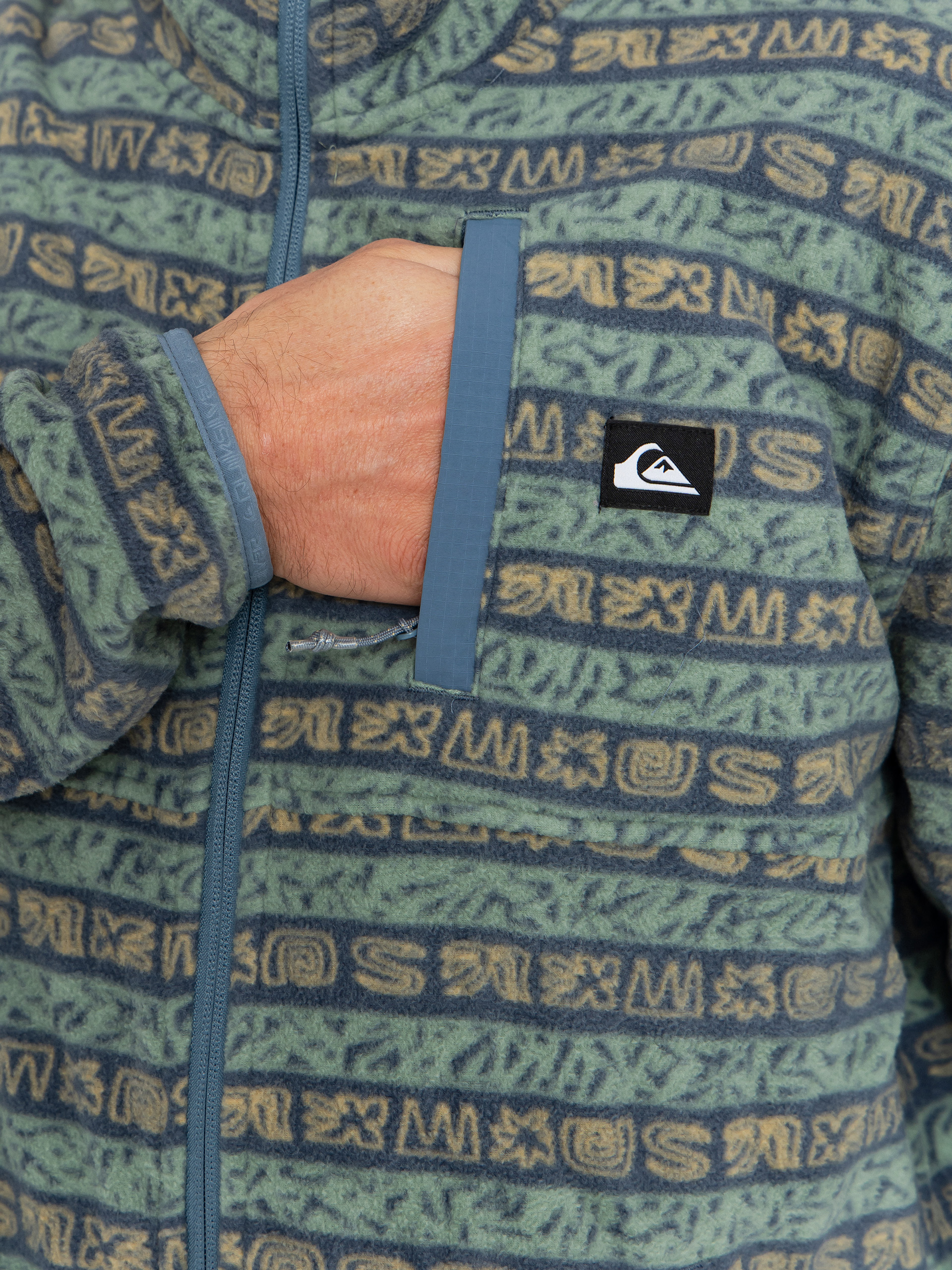 Mens Quiksilver Fleece  No Destination FZ (granite terra stripe)