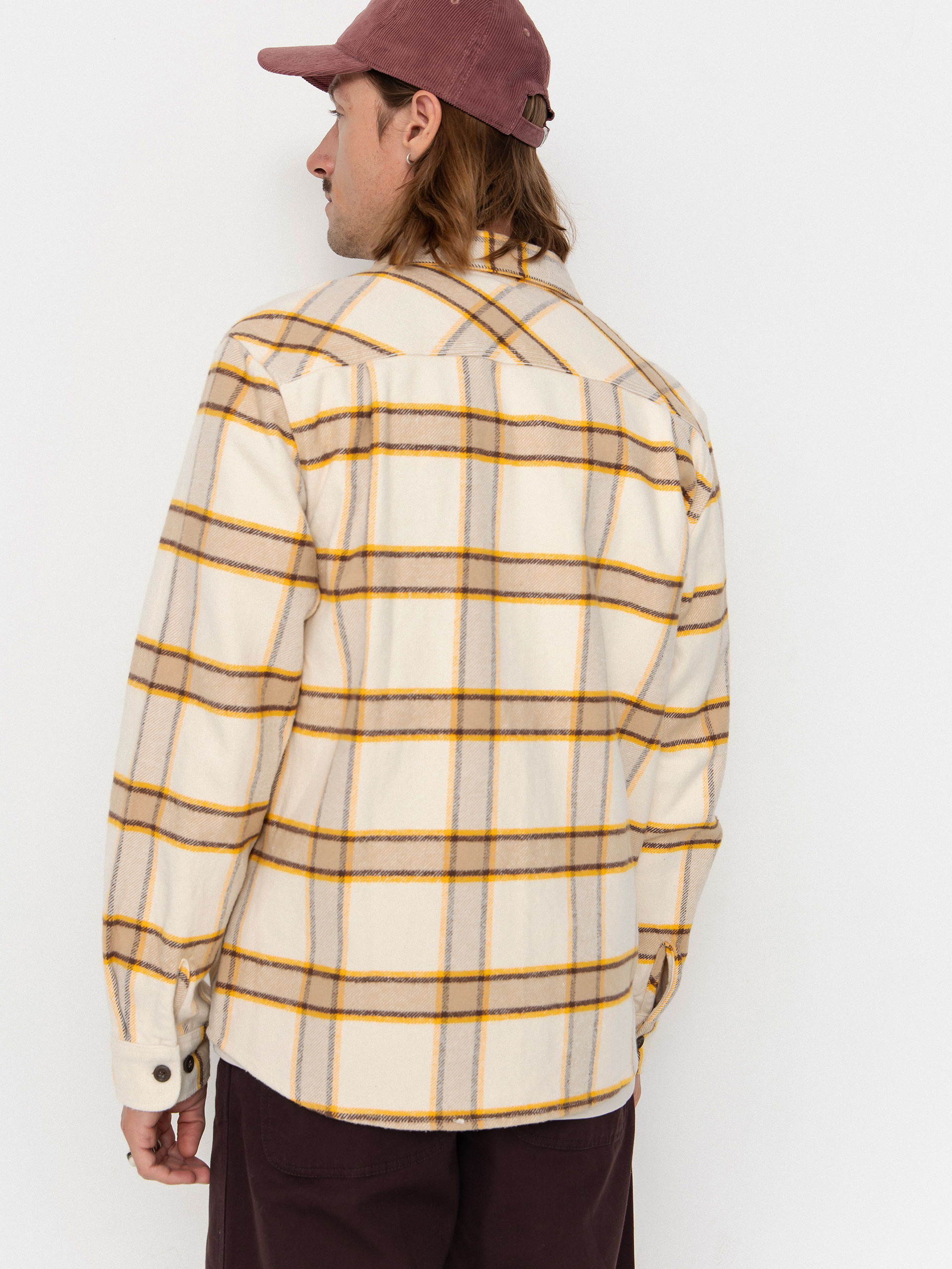 Brixton Bowery Heavy Weight Flanne Hemd (whitecap/pineconebrown/saffron)