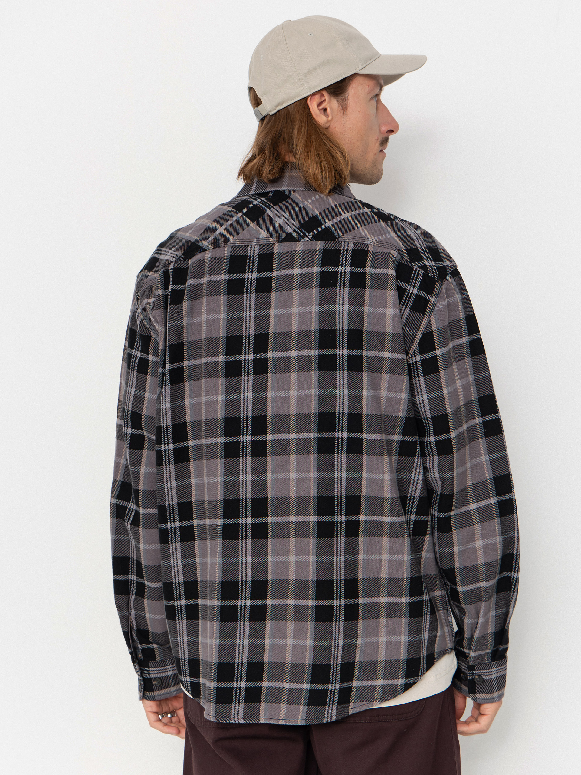 Brixton Vintage Wash Flannel Hemd (black/charcoal beige/slate)