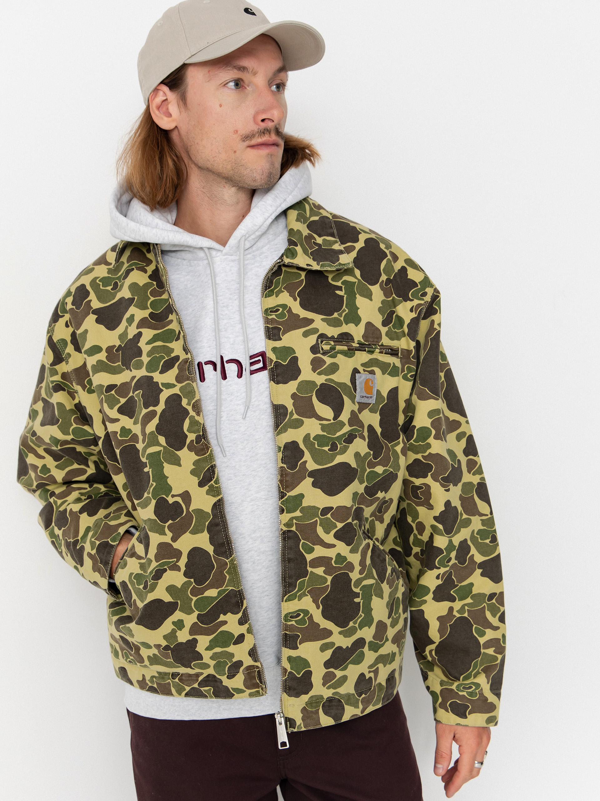 Carhartt WIP Jacket Duck Detroit - camo (camo duck/green/stone washed)
