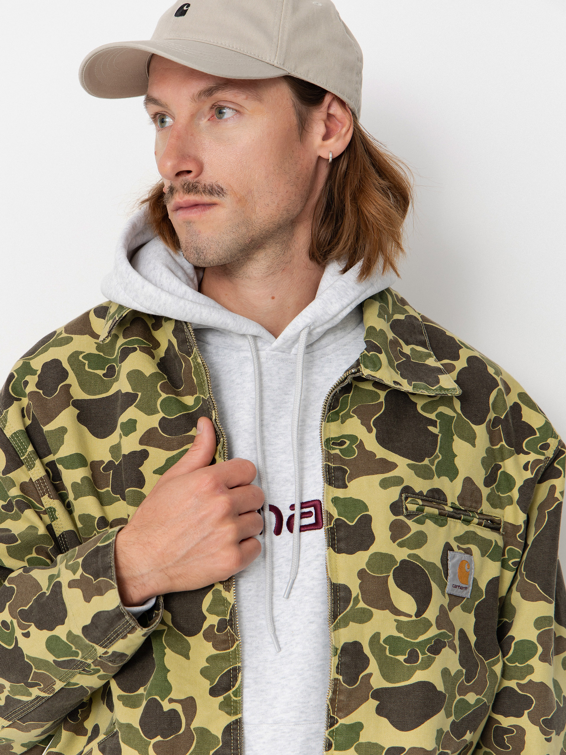 Carhartt WIP Jacket Duck Detroit (camo duck/green/stone washed)