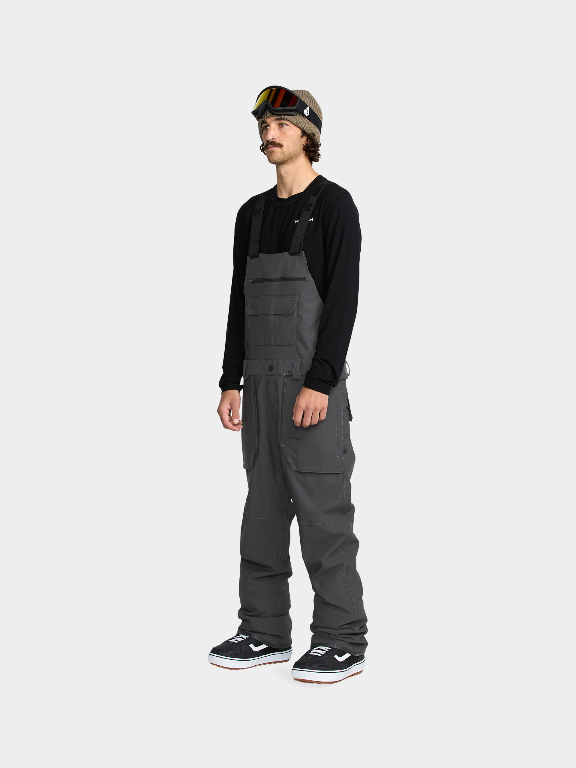 Mens Volcom Snowboard pants Roan Bib Overall (dark grey)