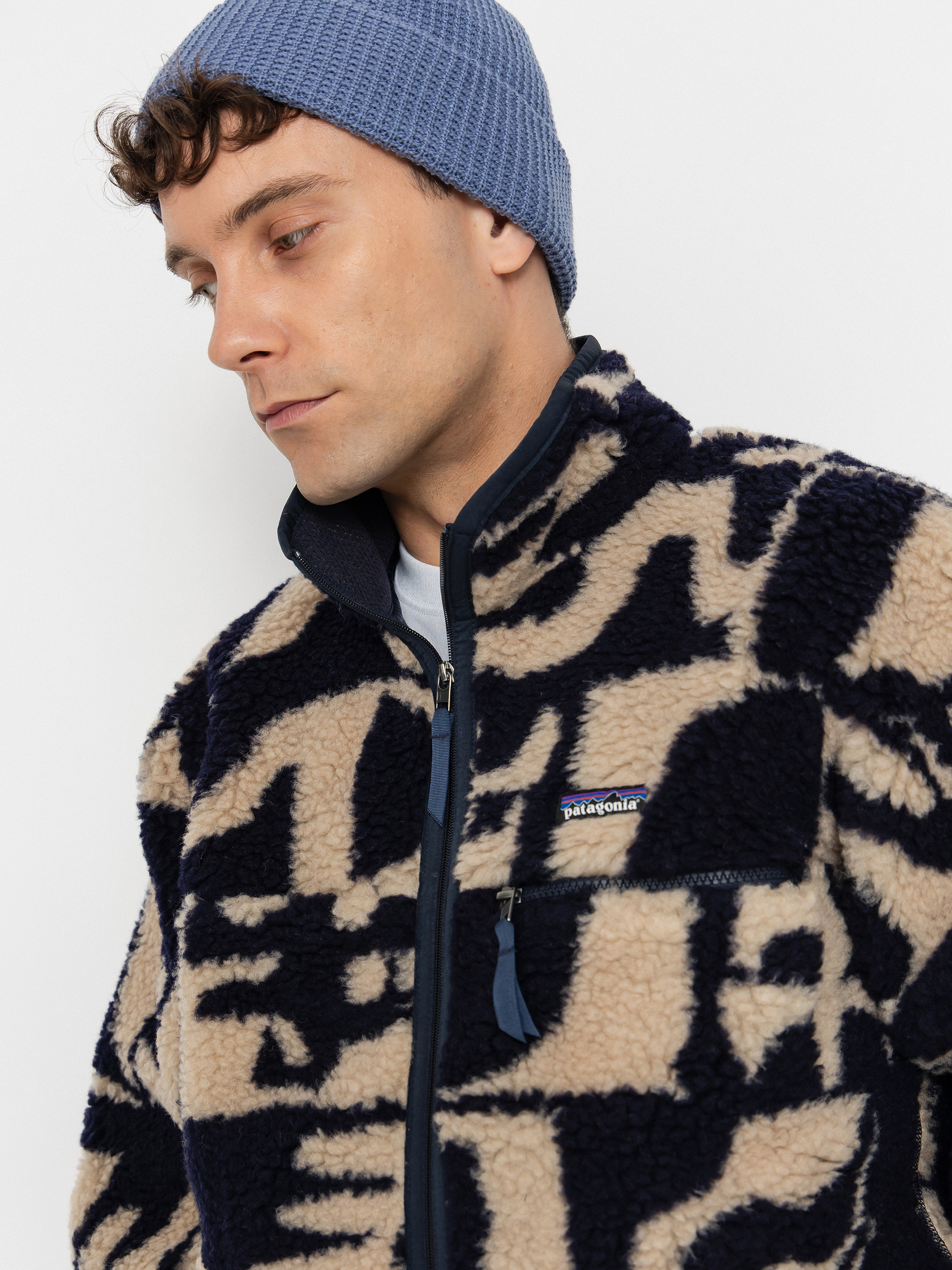 Patagonia Natural Blend Retro Cardigan Sweatshirt - black, beige