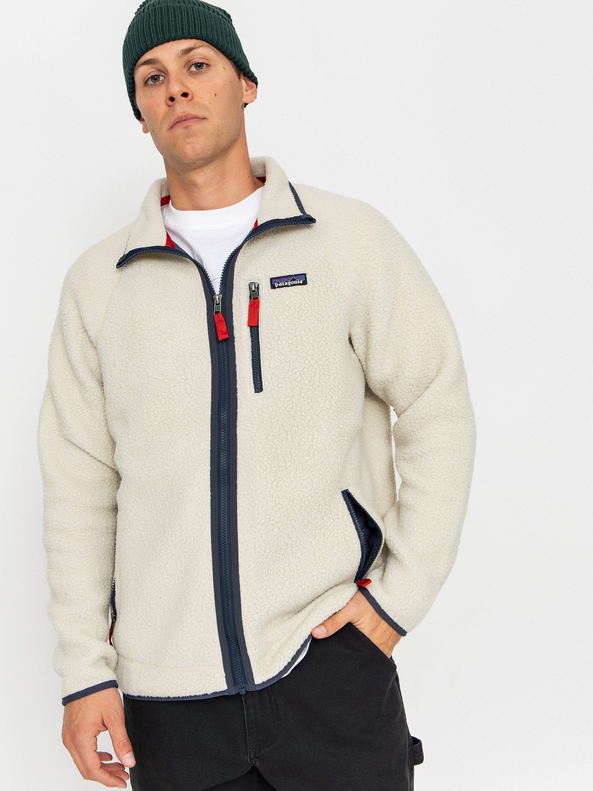 Patagonia Retro Pile Jacket - beige (pelican w/smolder blue)