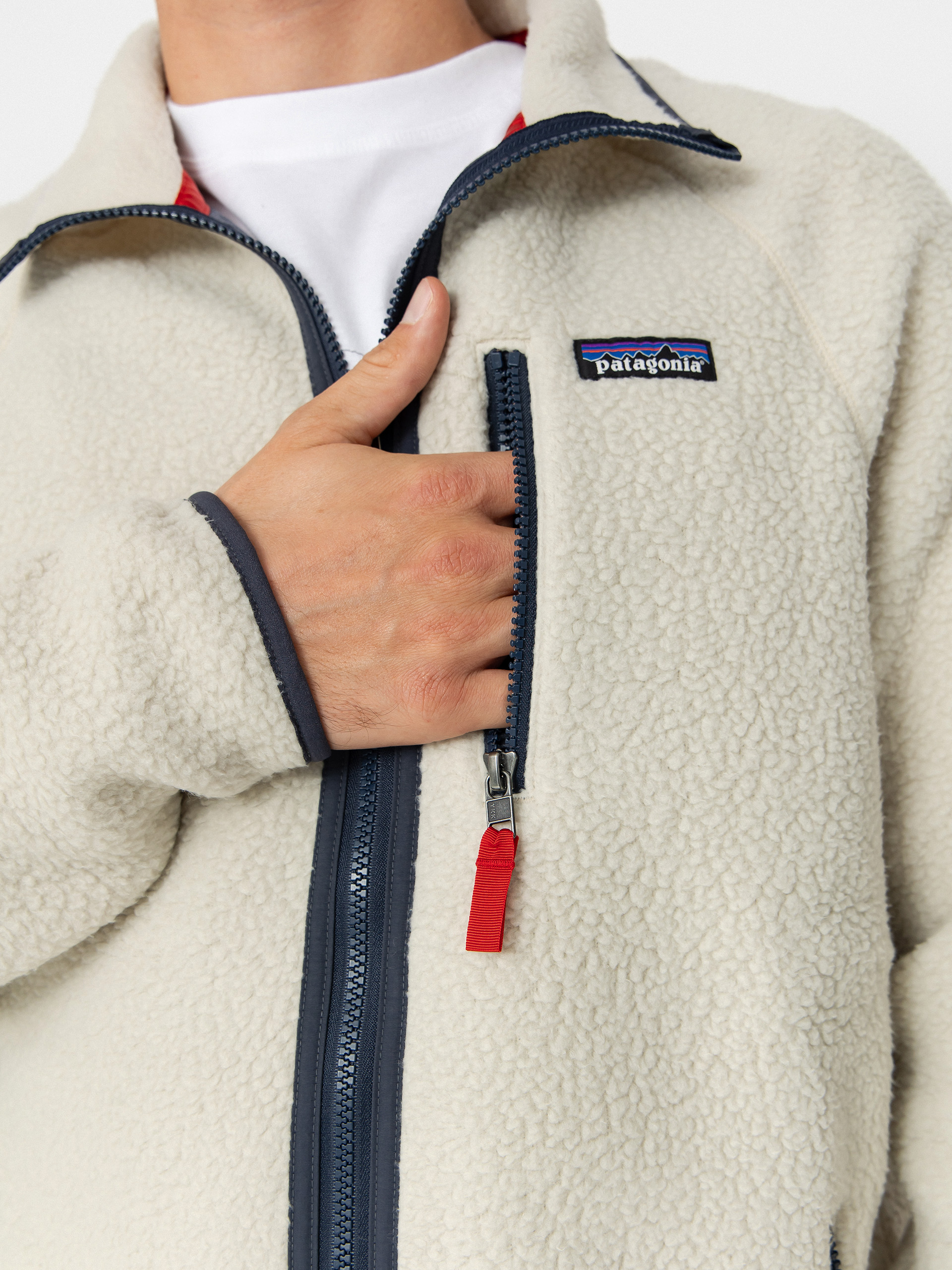 Patagonia Retro Pile Jacke (pelican w/smolder blue)