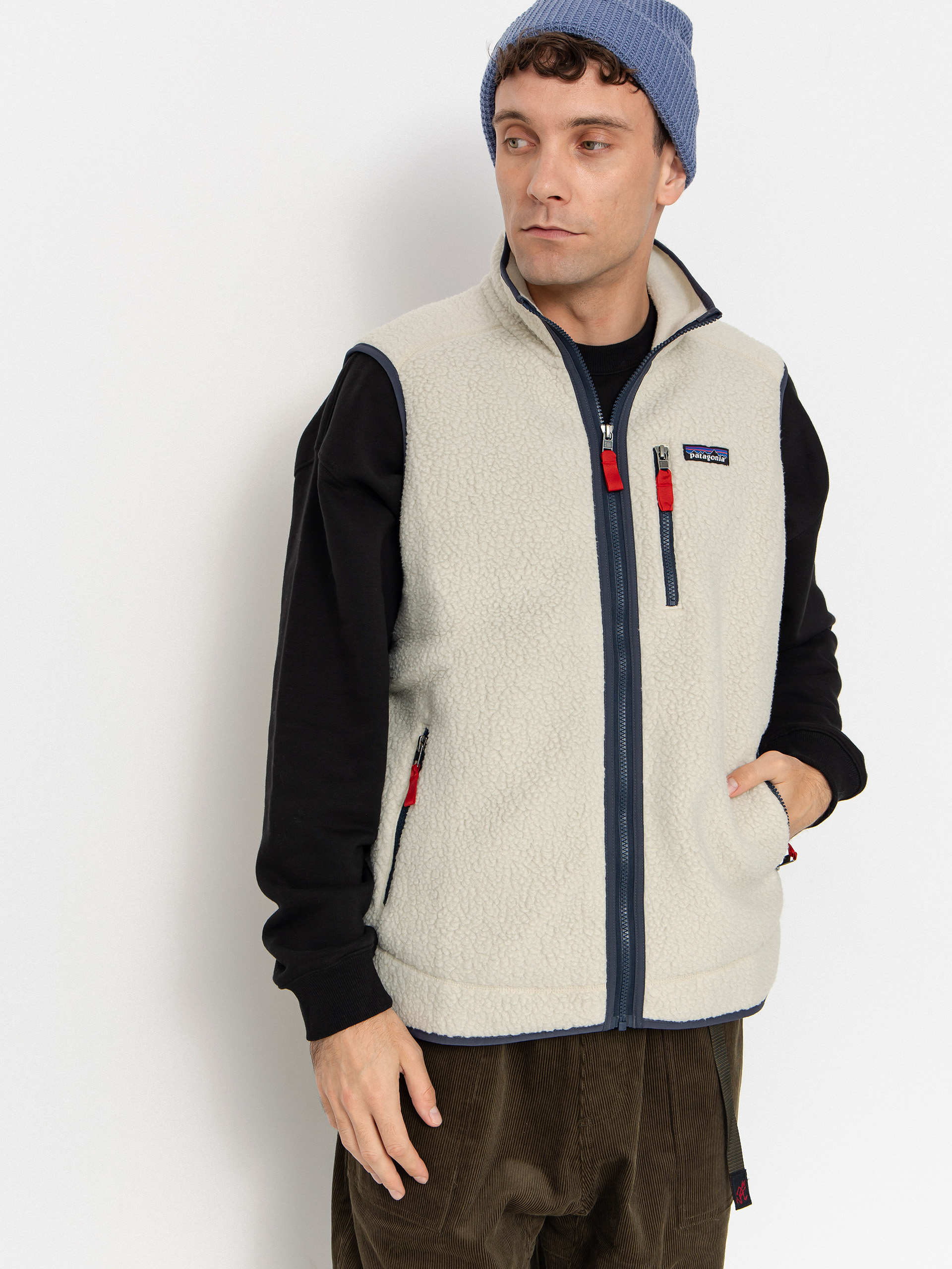 Patagonia Retro Pile Vest (pelican w/smolder blue)