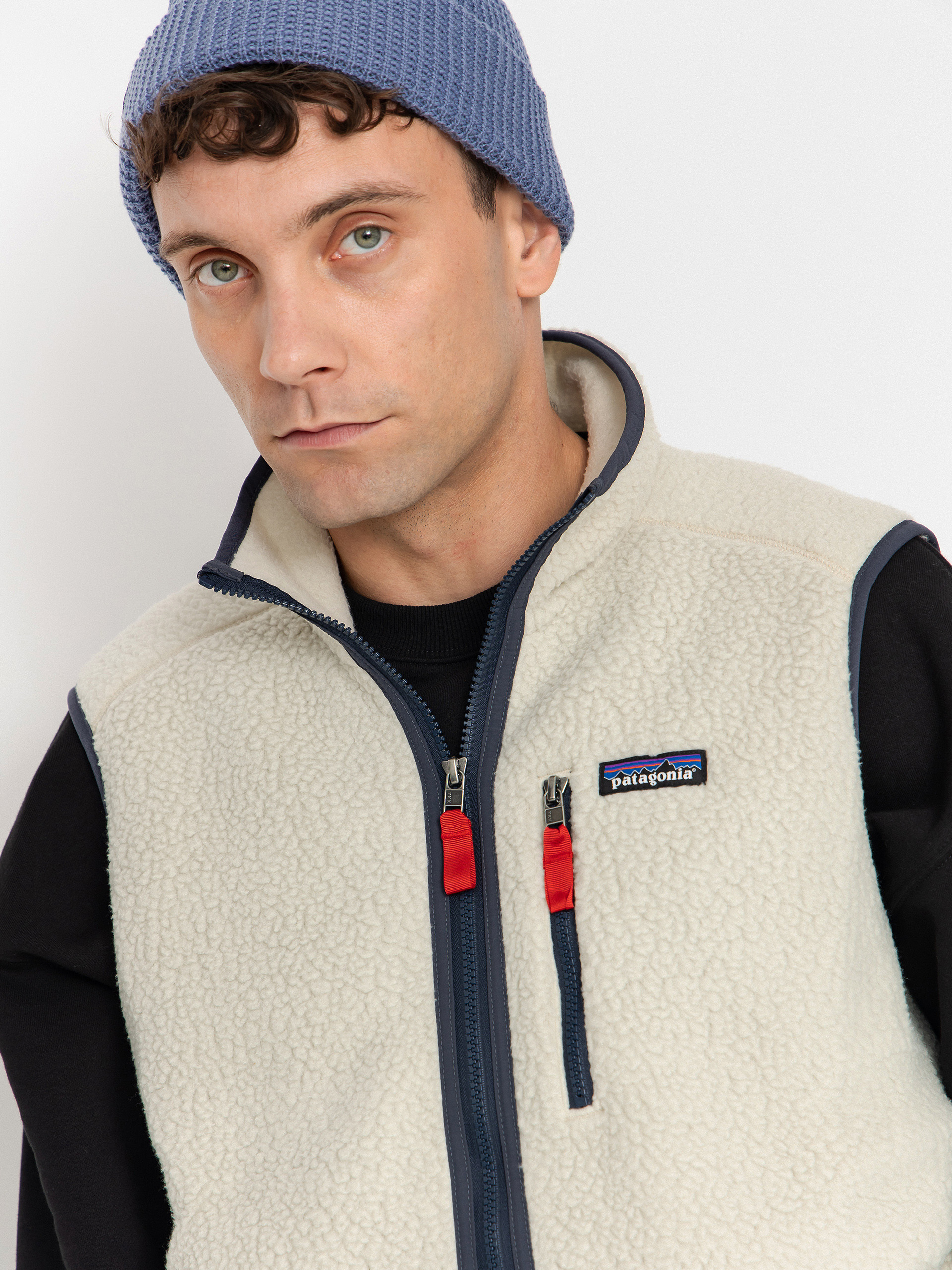 Patagonia Retro Pile Vest (pelican w/smolder blue)