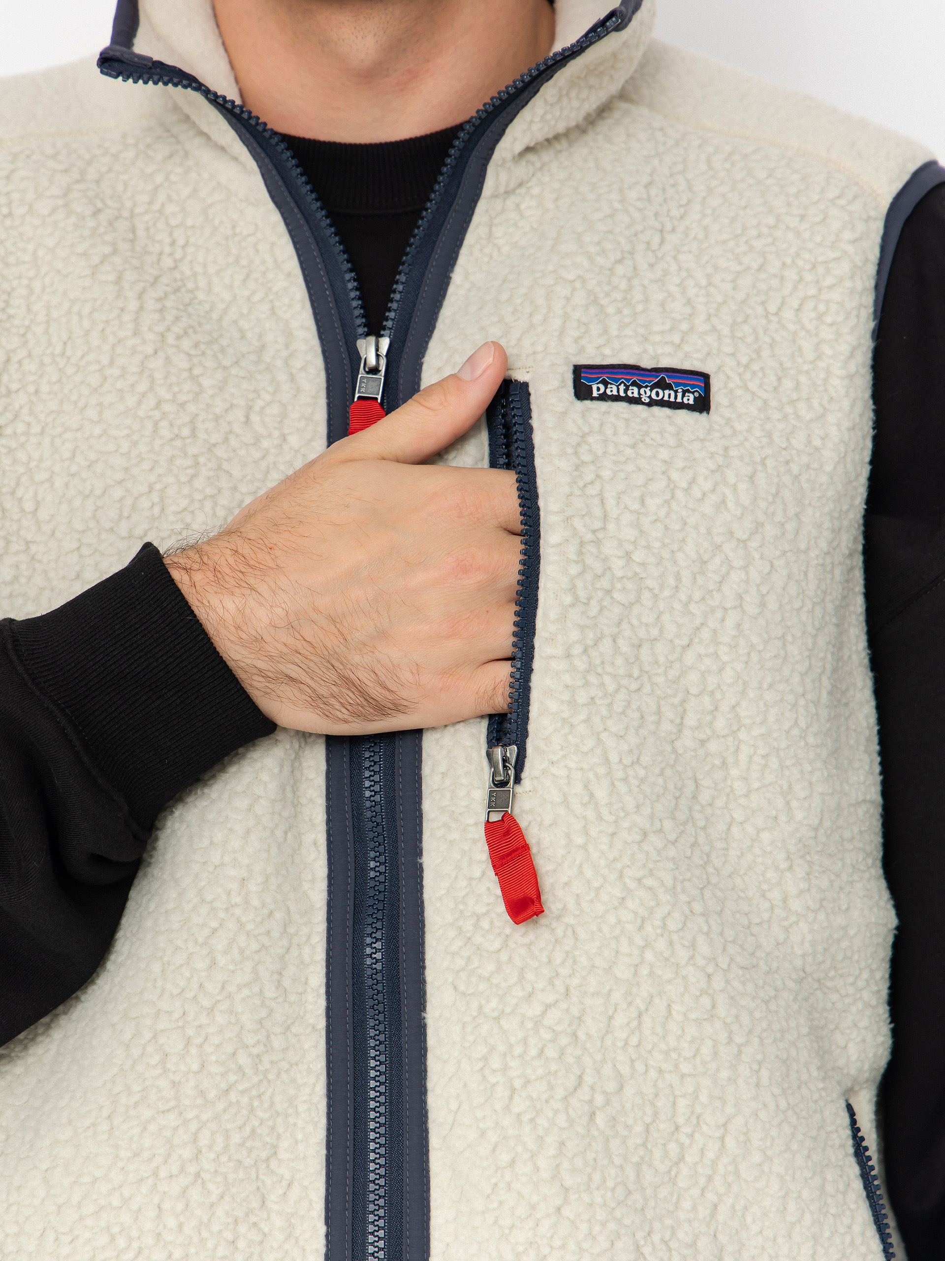 Patagonia Retro Pile Vest (pelican w/smolder blue)