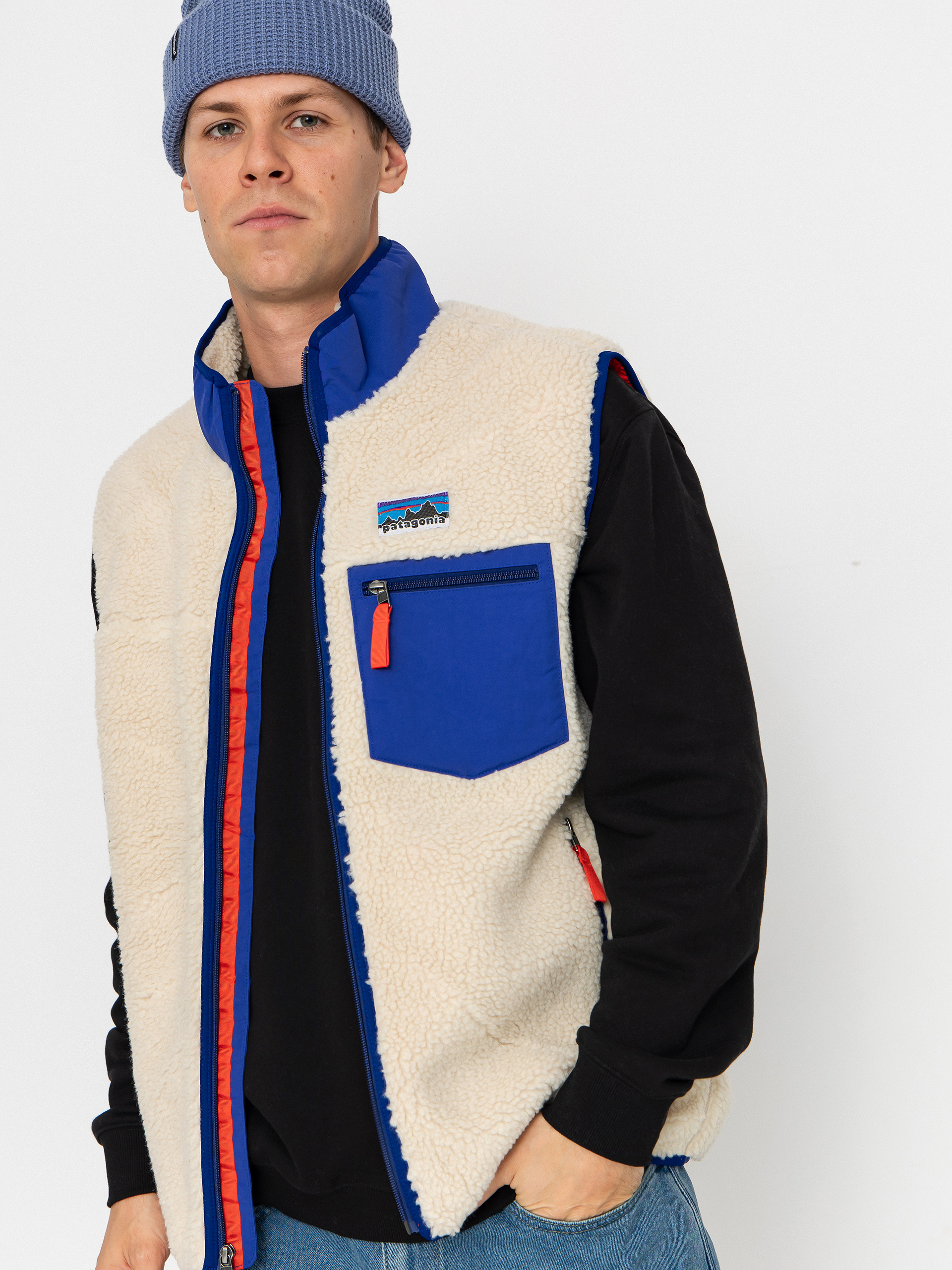 Patagonia Classic Retro X Vest - blue, beige (dark natural)