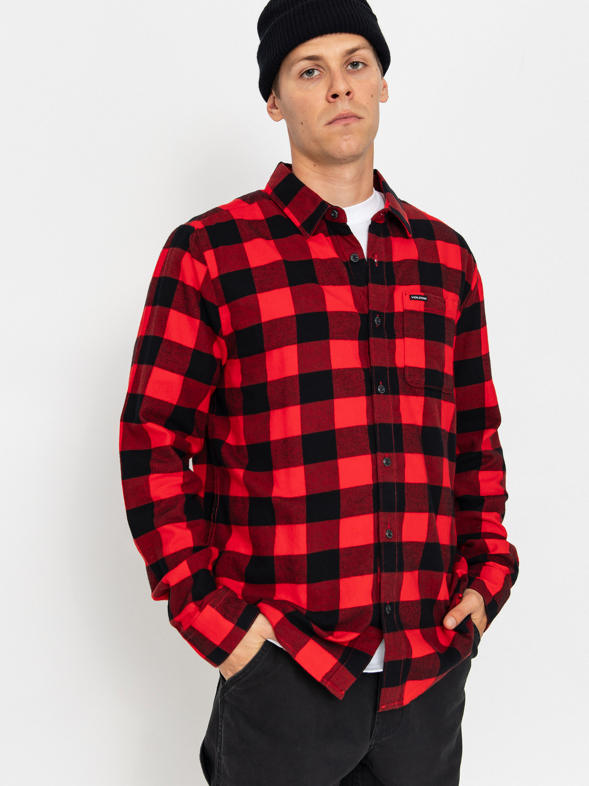 Volcom Caden Plaid Hemd (lifeguard red)