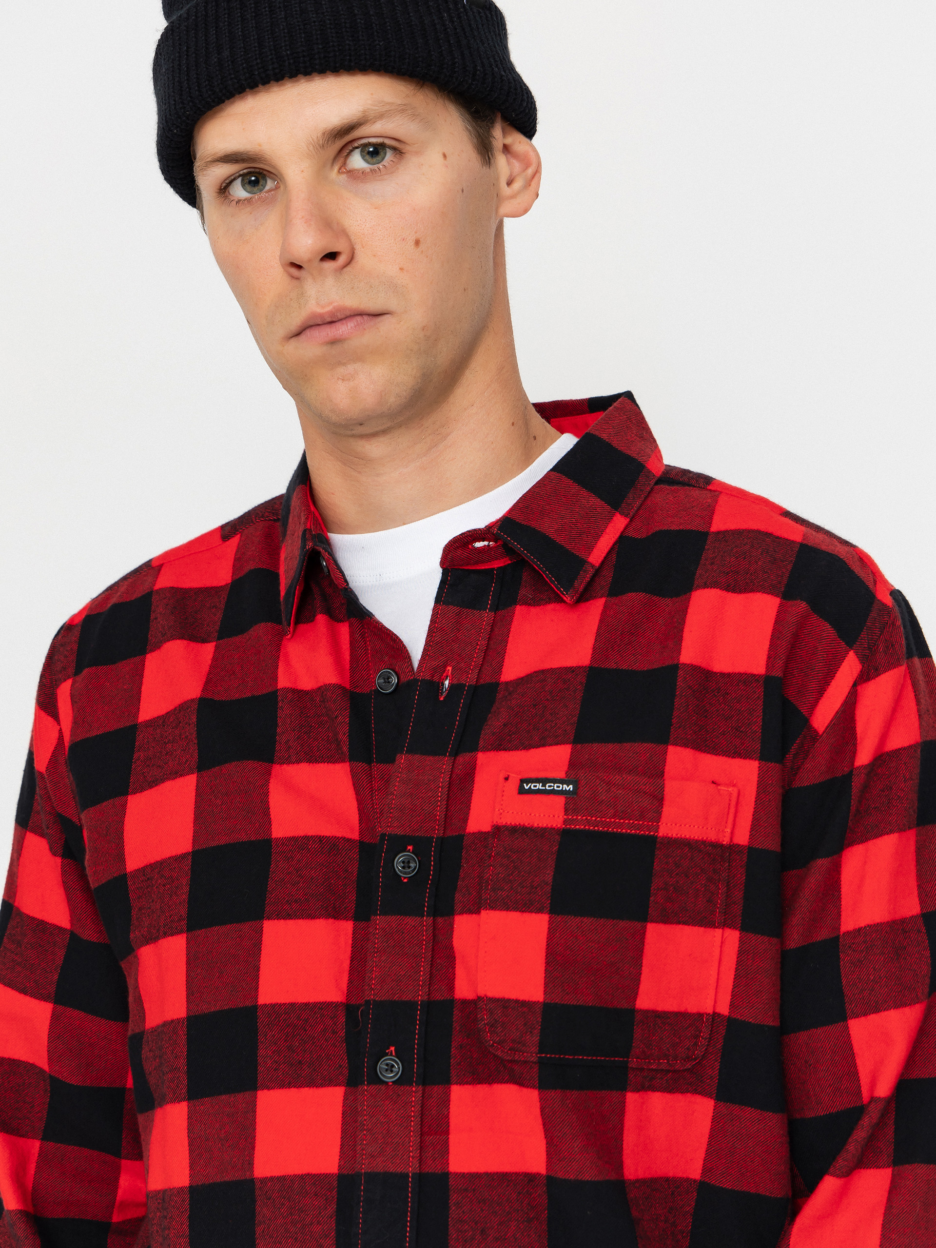 Volcom Caden Plaid Hemd (lifeguard red)