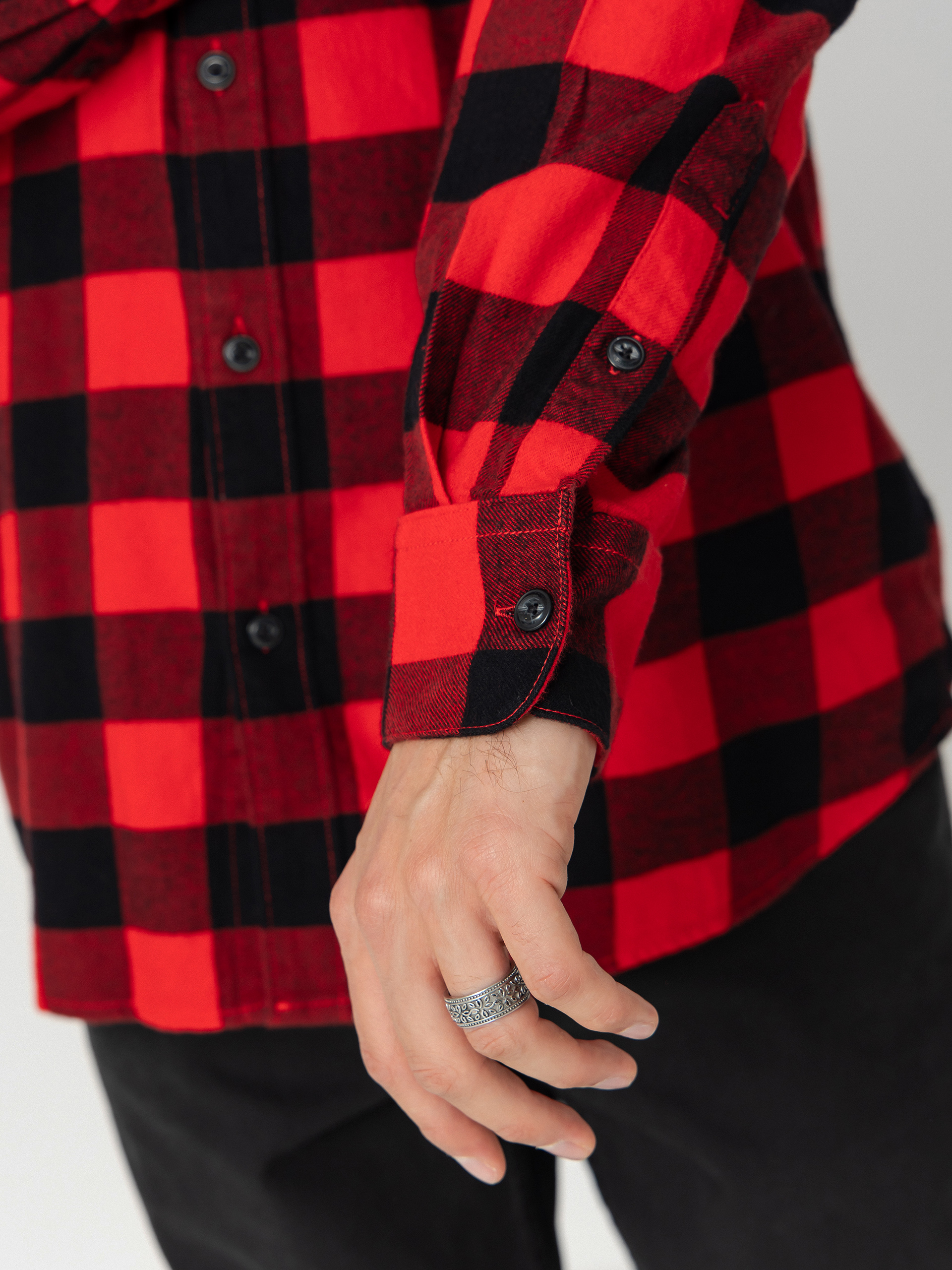 Volcom Caden Plaid Hemd (lifeguard red)