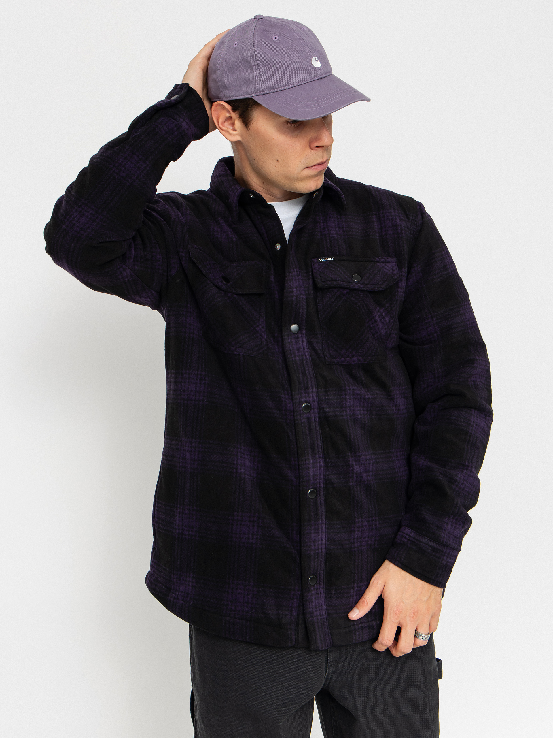 Volcom Bowered Fleece Hemd (dark purple)