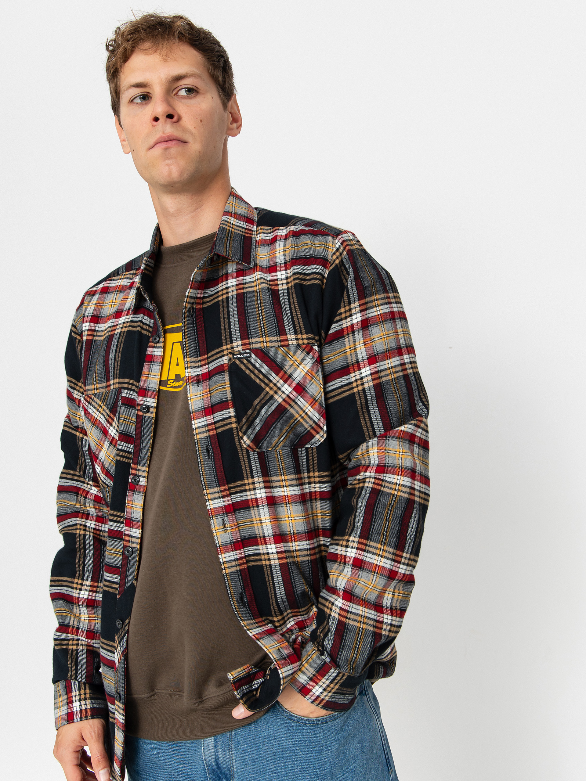 Volcom Netastone Flannel Hemd (antique black)