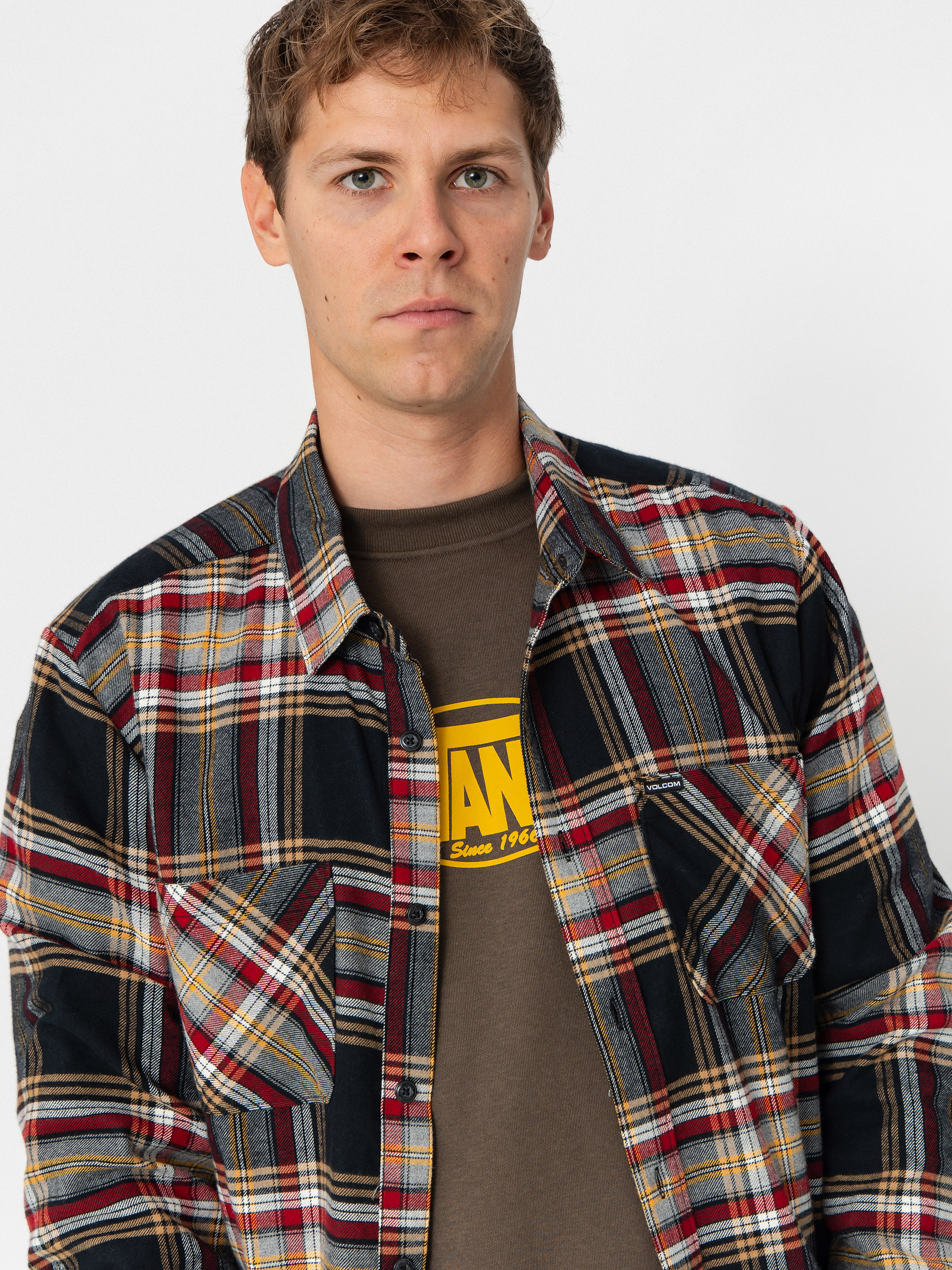 Volcom Netastone Flannel Hemd (antique black)