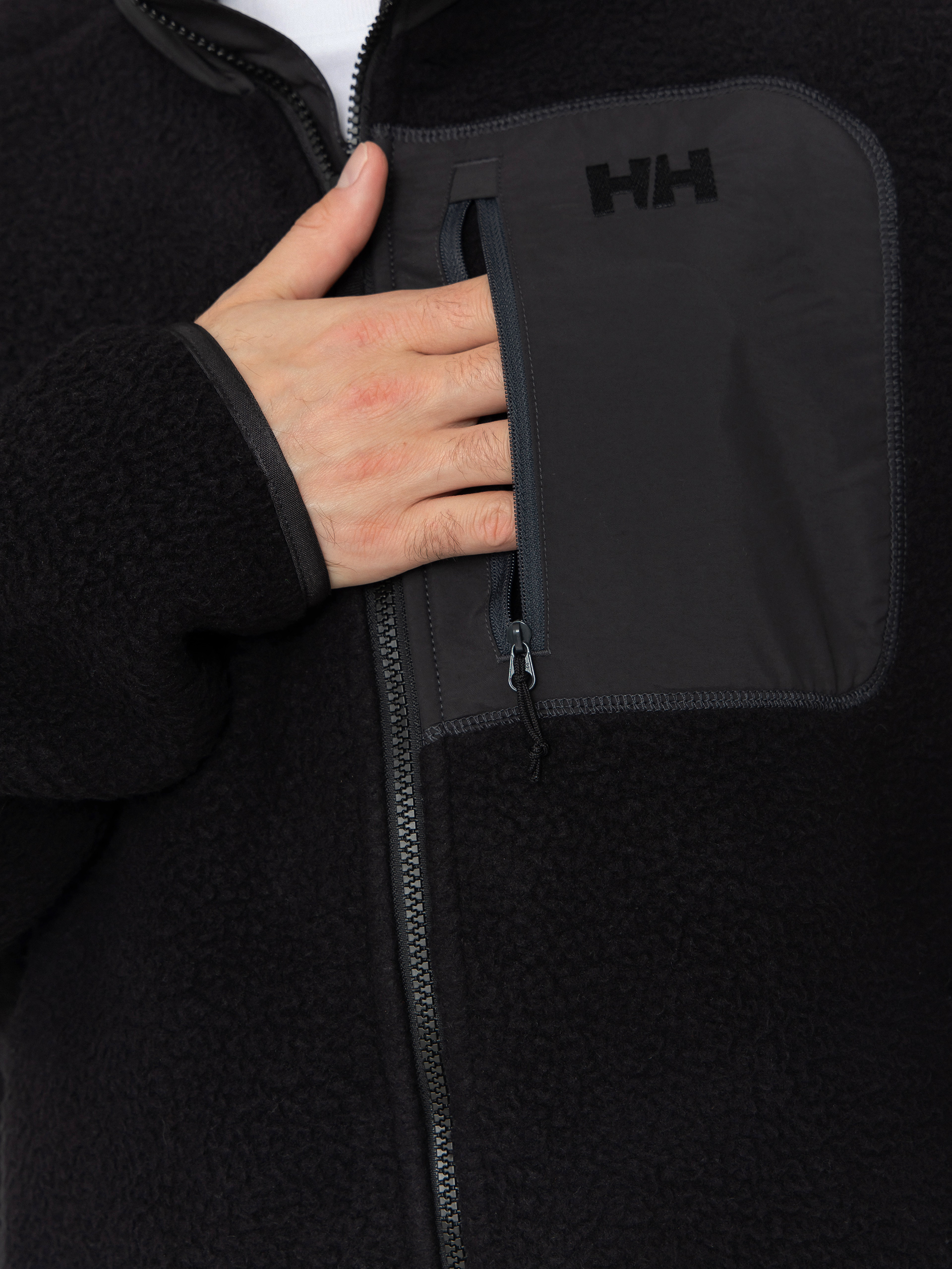 Mens Helly Hansen Panorama Pile Block Fleece (black)