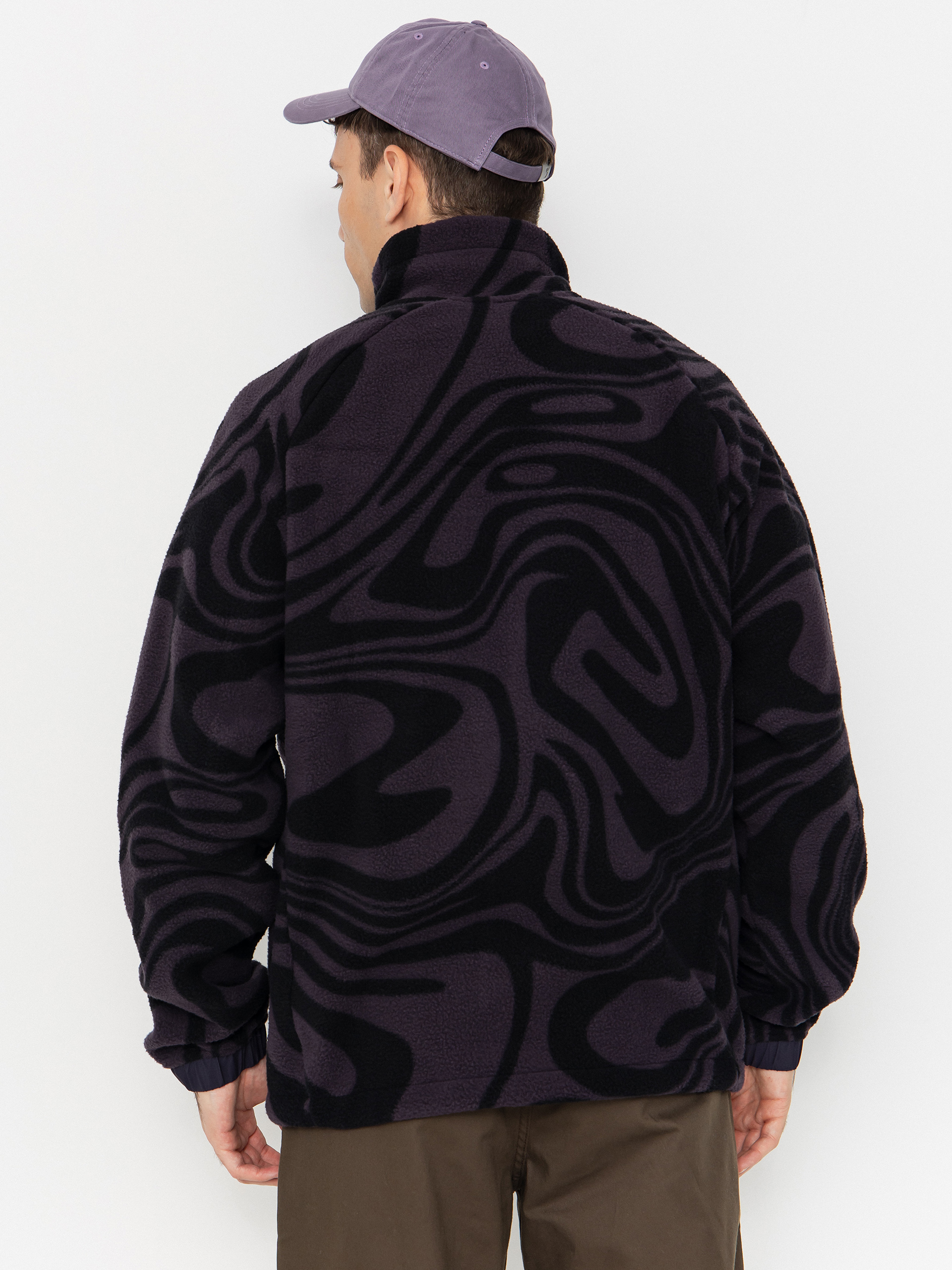 Herren Helly Hansen Fleece Jacke Panorama Printed Pile Snap (black grape swirl aop)
