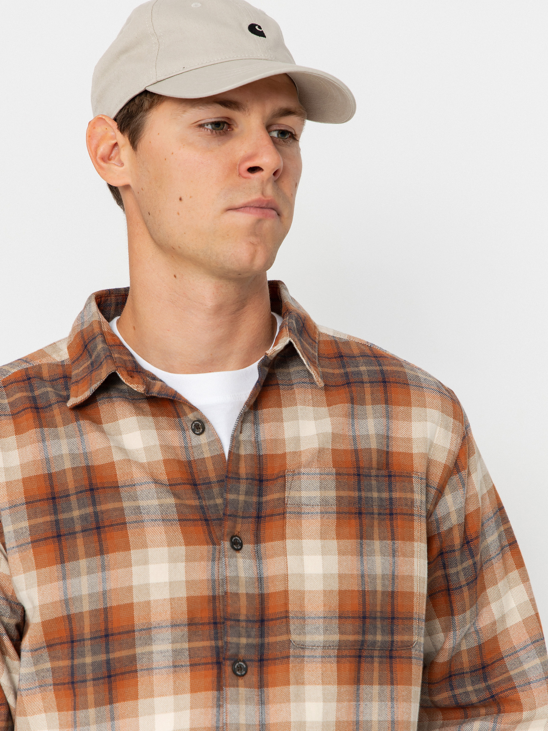 Royal Robbins Lieback Organic Cotton Flannel Shirt (rust brown dipsea pld)
