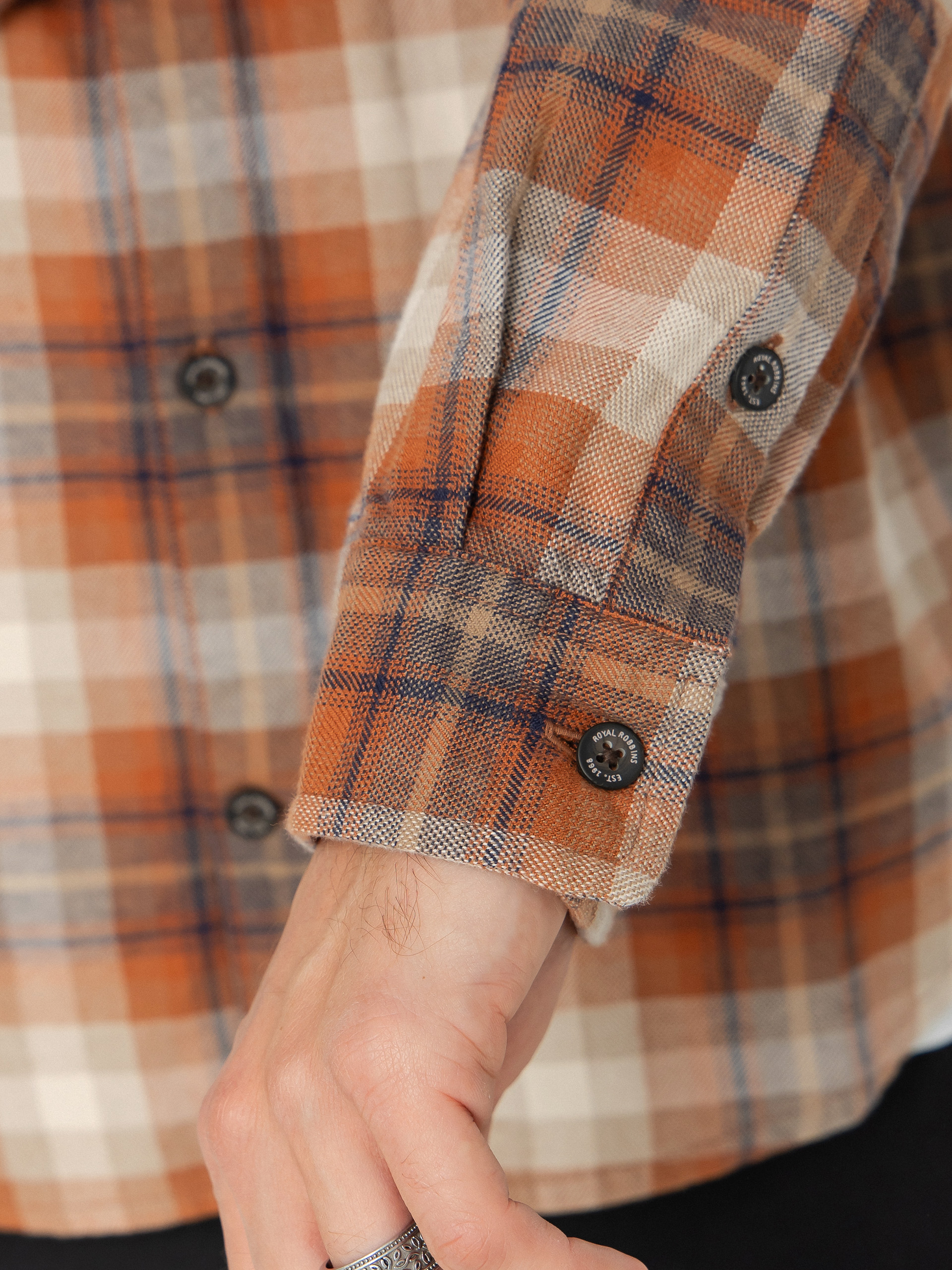 Royal Robbins Lieback Organic Cotton Flannel Shirt - brown (rust