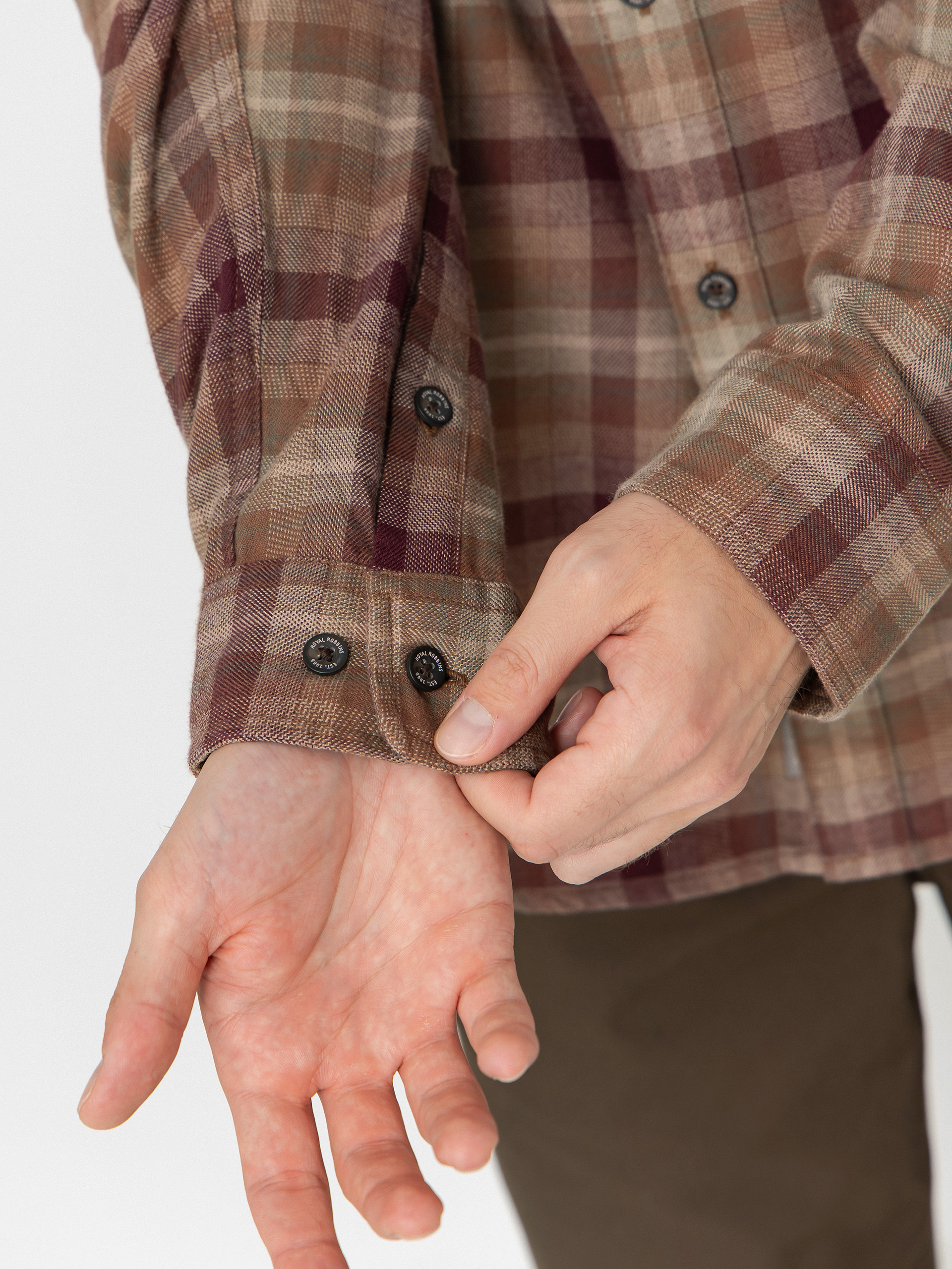 Royal Robbins Lieback Organic Cotton Flannel Shirt (dusty olive dipsea pld)