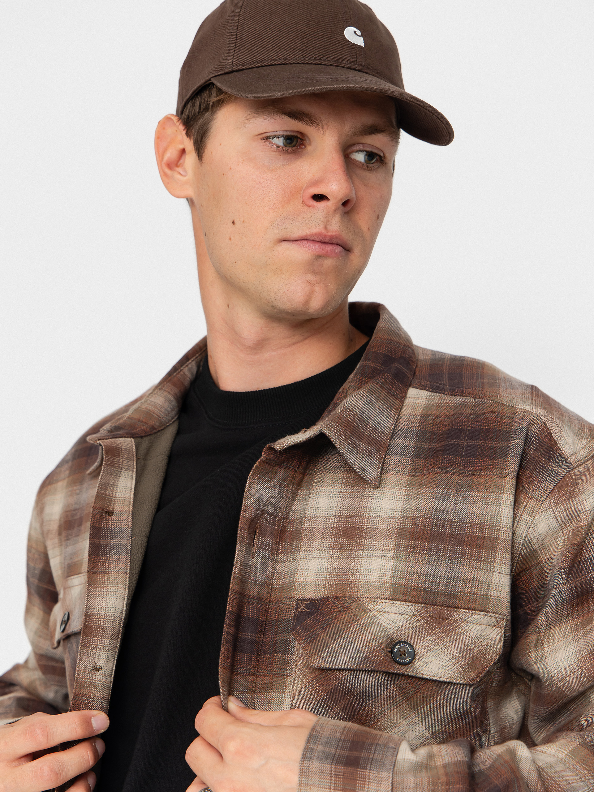 Royal Robbins Snowcap Lined Flannel Shirt (seal brown tioga pld)