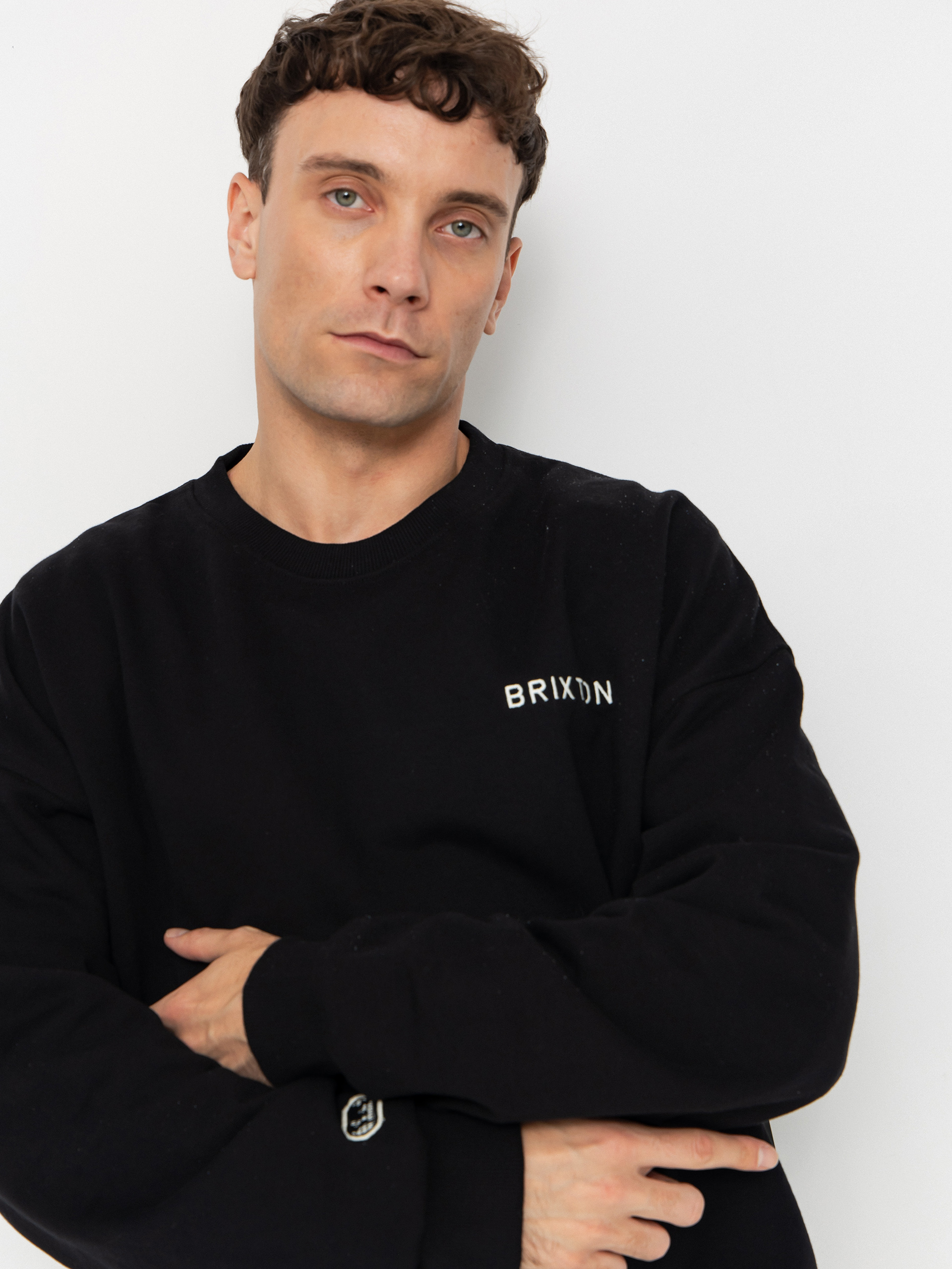 Brixton Embroidered Heavy Weight Sweatshirt (black)