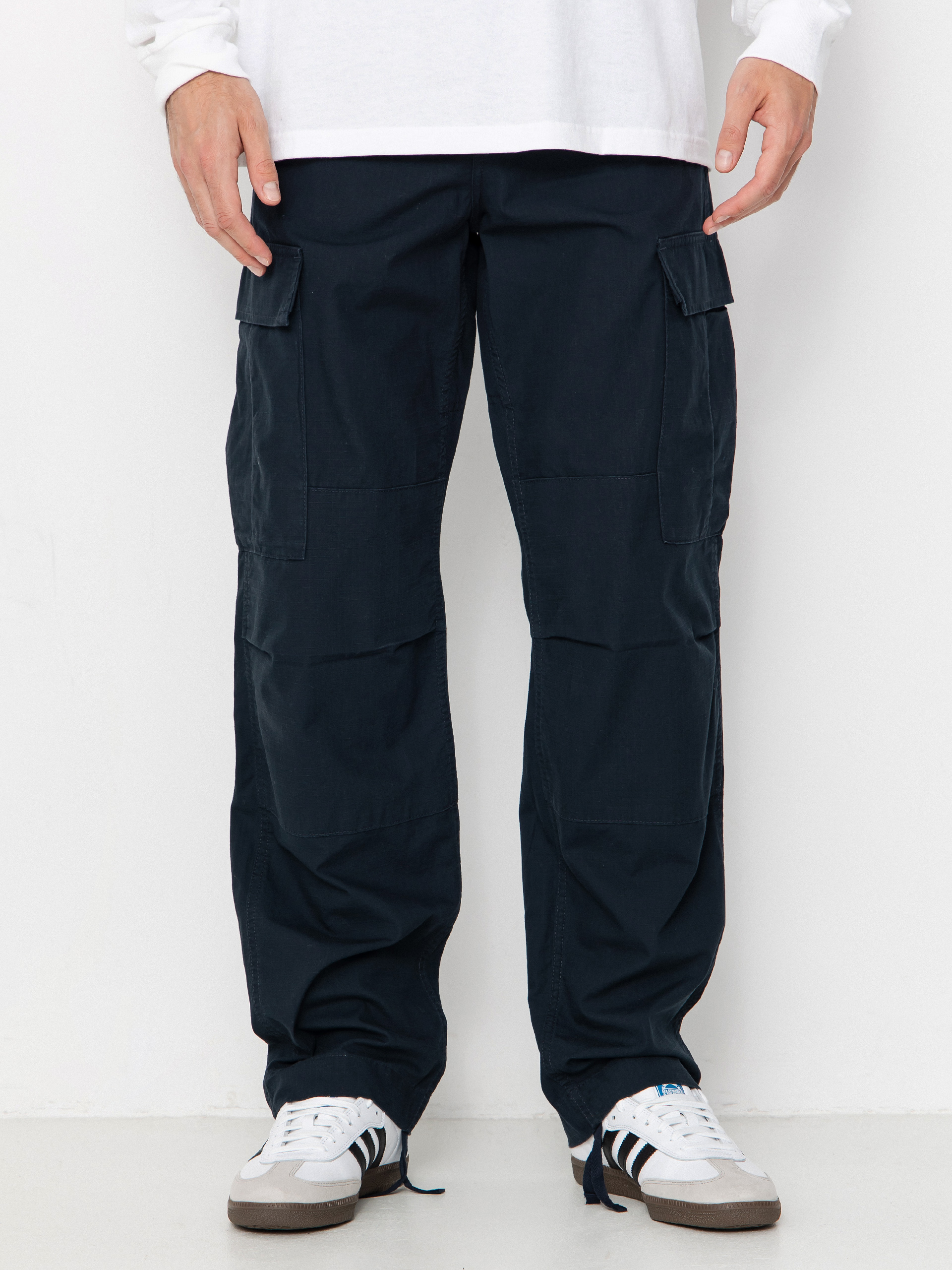 Carhartt WIP Pants Regular Cargo - navy blue (deep night/rinsed)