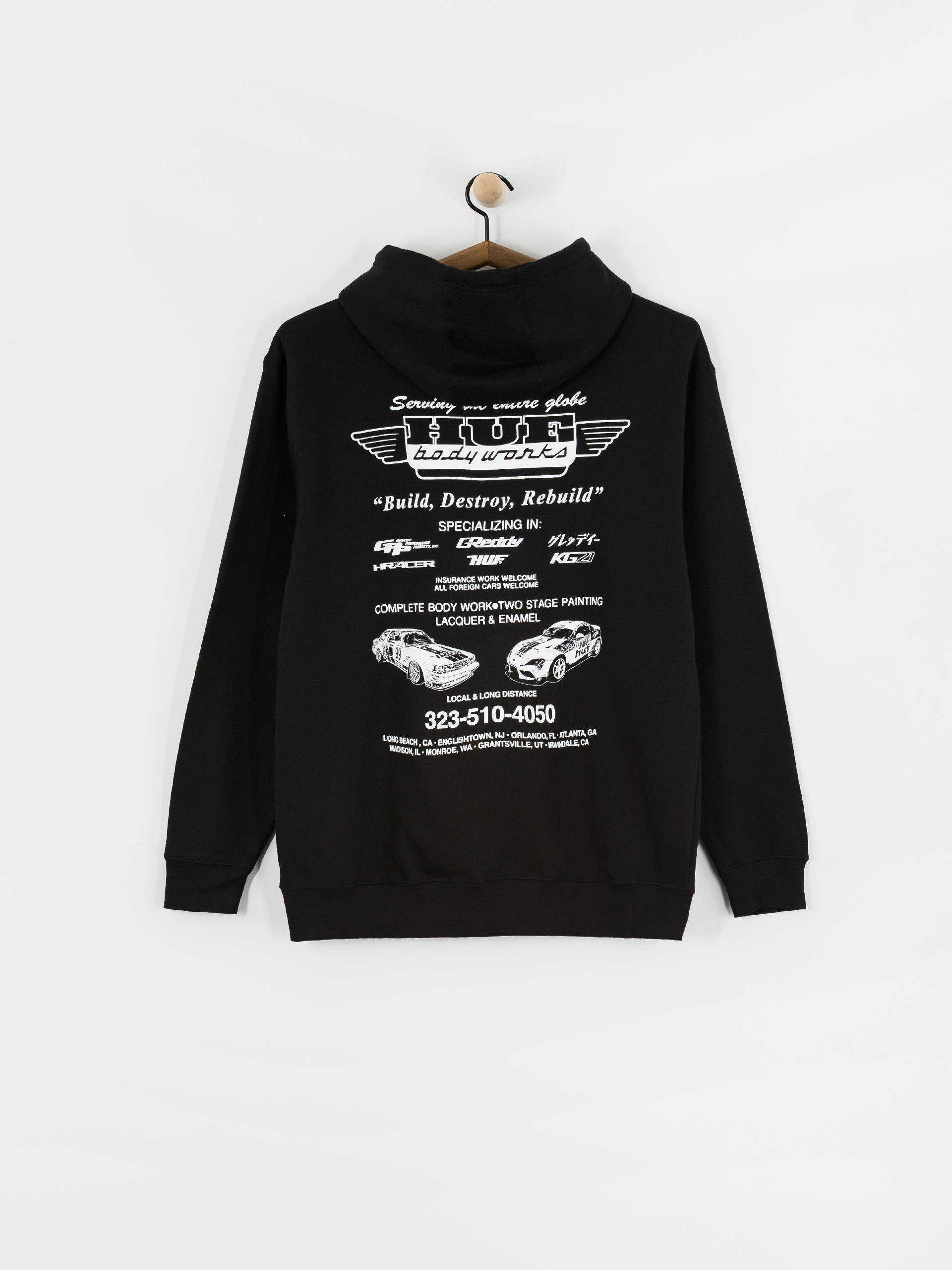 HUF Hoodie X Greddy Body Works HD (black)