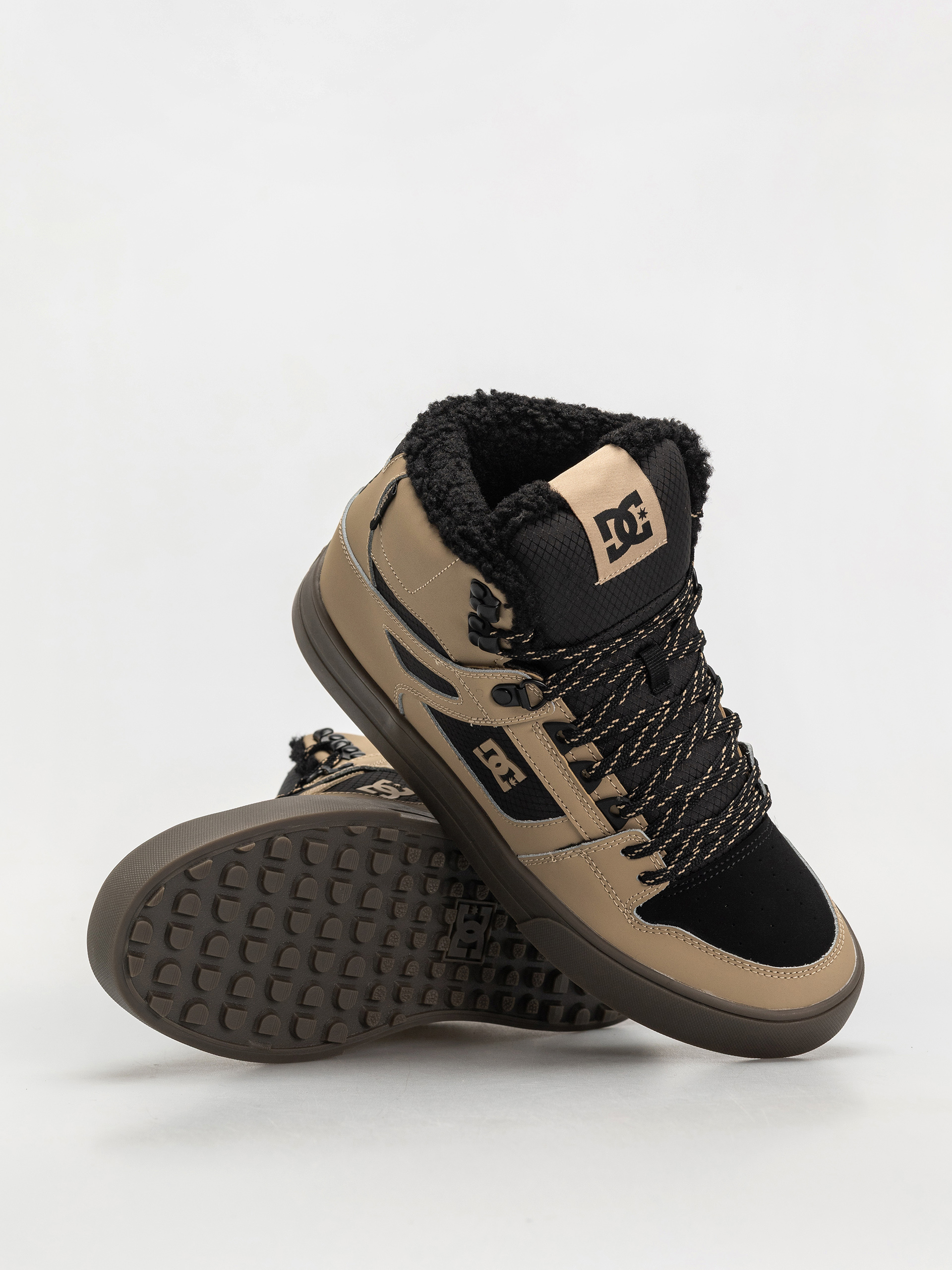 DC Pure High Top Wc Wnt Shoes (tan/black)