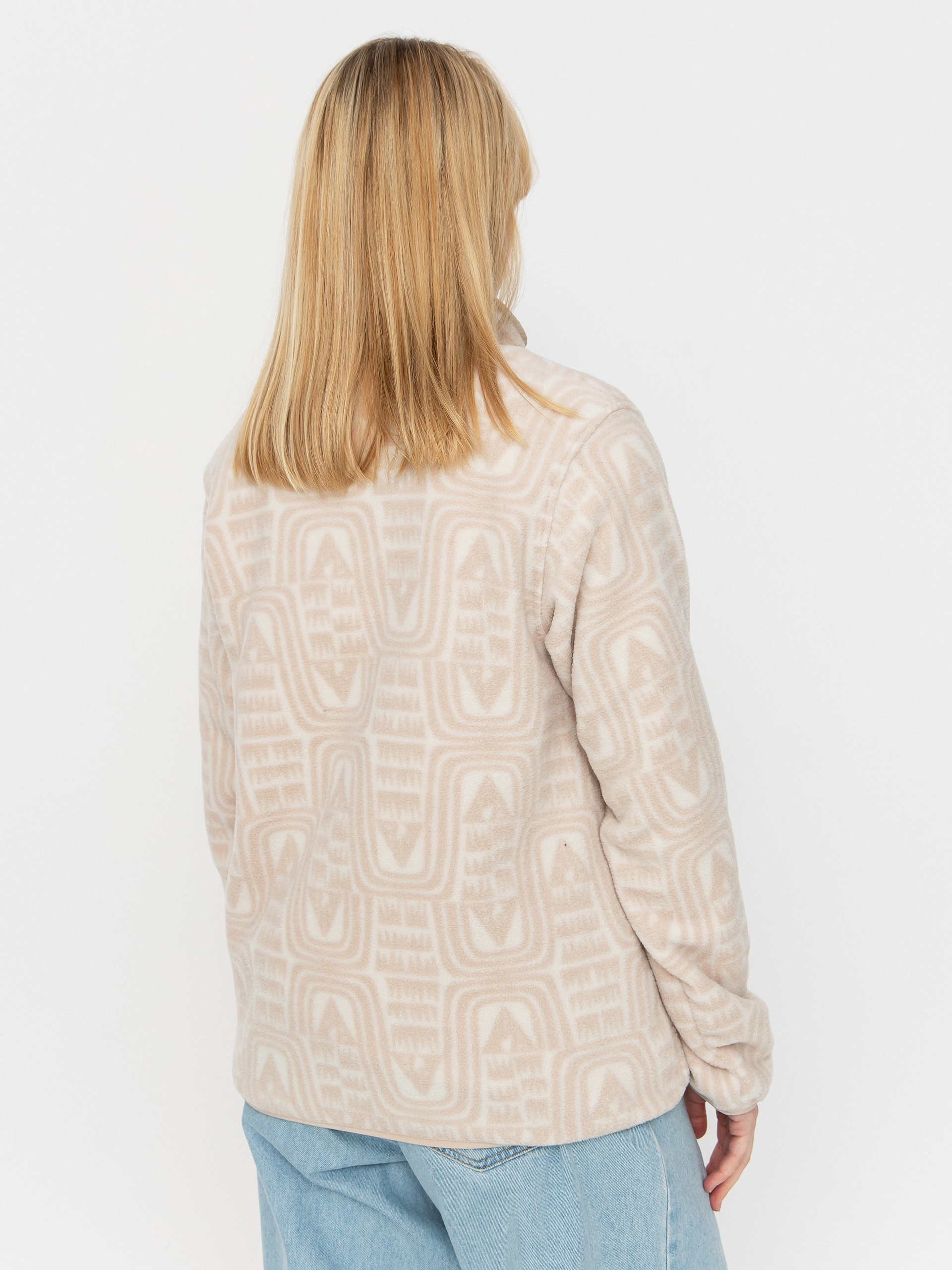 Womens Patagonia LW Synch Snap T Fleece  (flow dyno white)