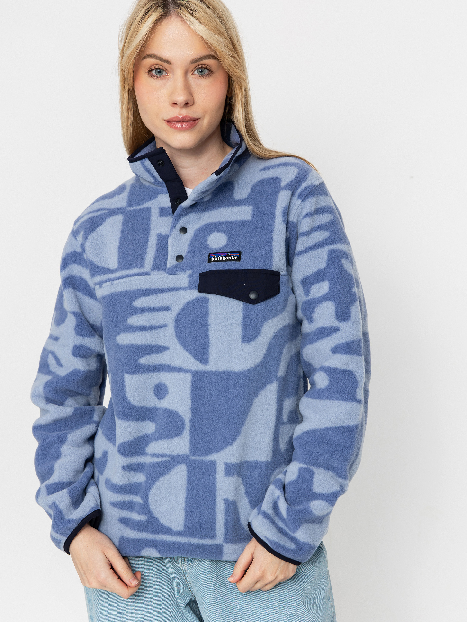 Patagonia LW Synch Snap T Wmn Fleece  (mother tree barnacle blue)