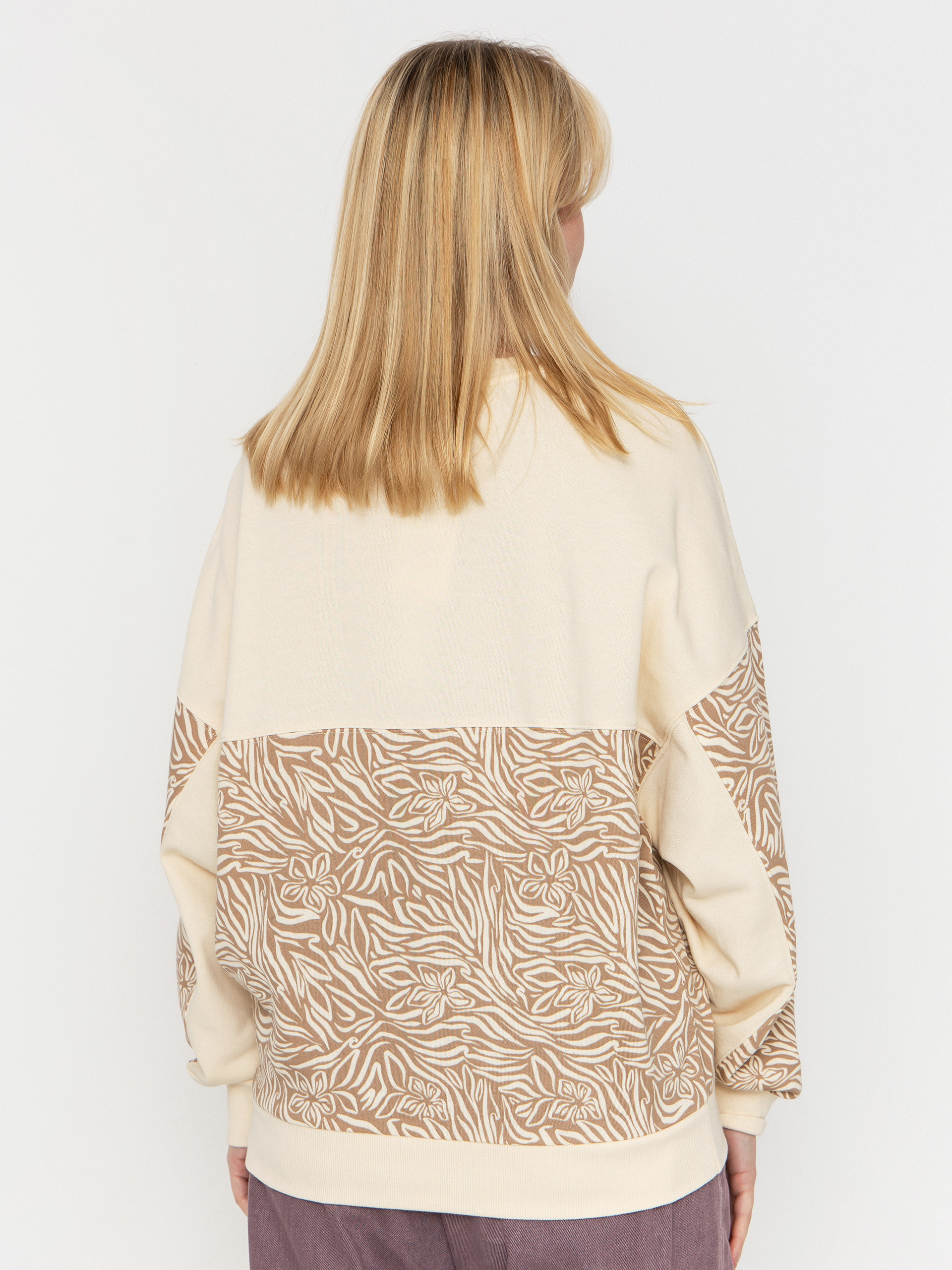 Roxy Gone Wild Block Wmn Sweatshirt (parchment animal floral)