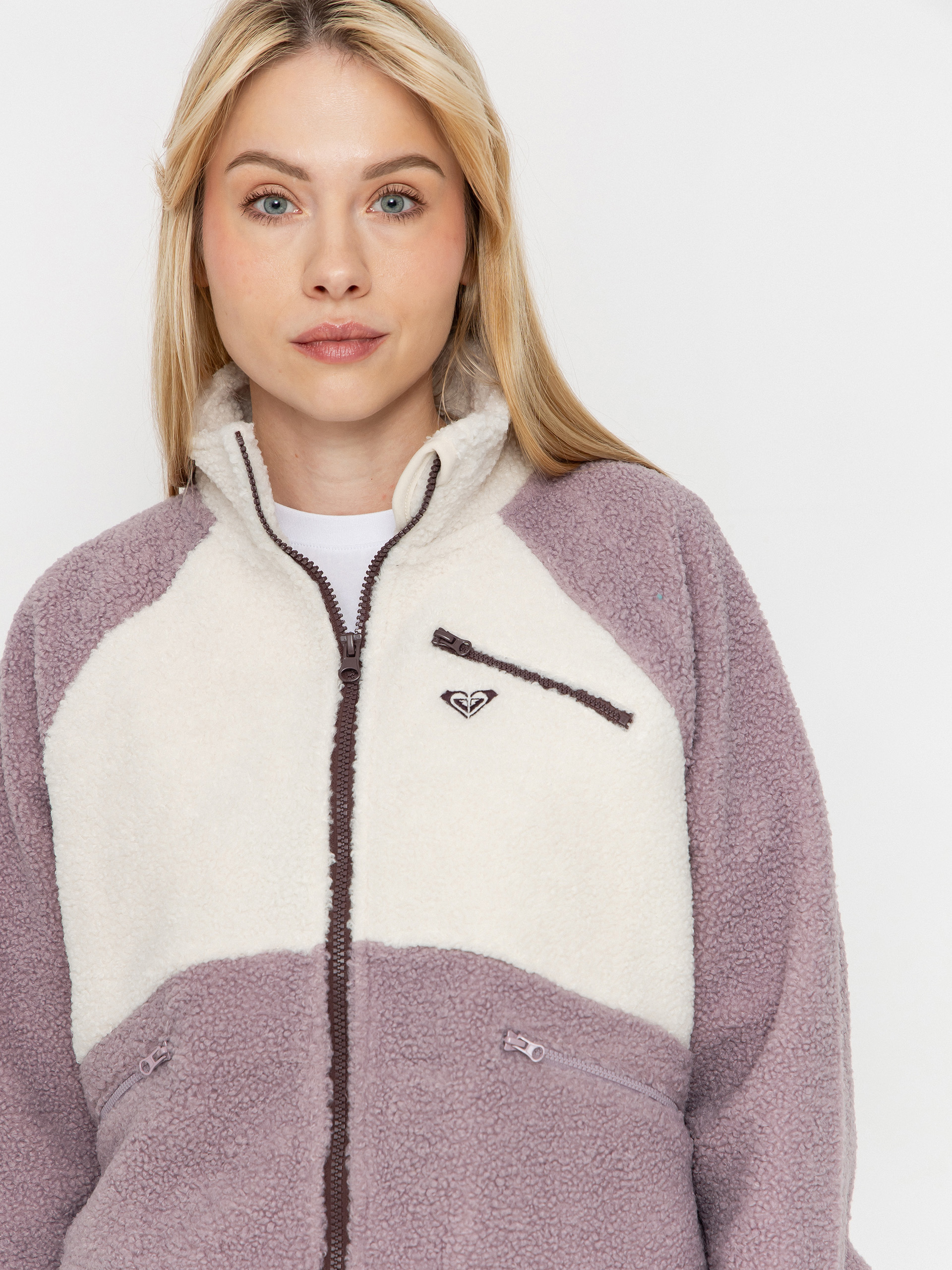 Damen Roxy Waves Of Warmth Colorblock Fleece Jacke (nirvana)