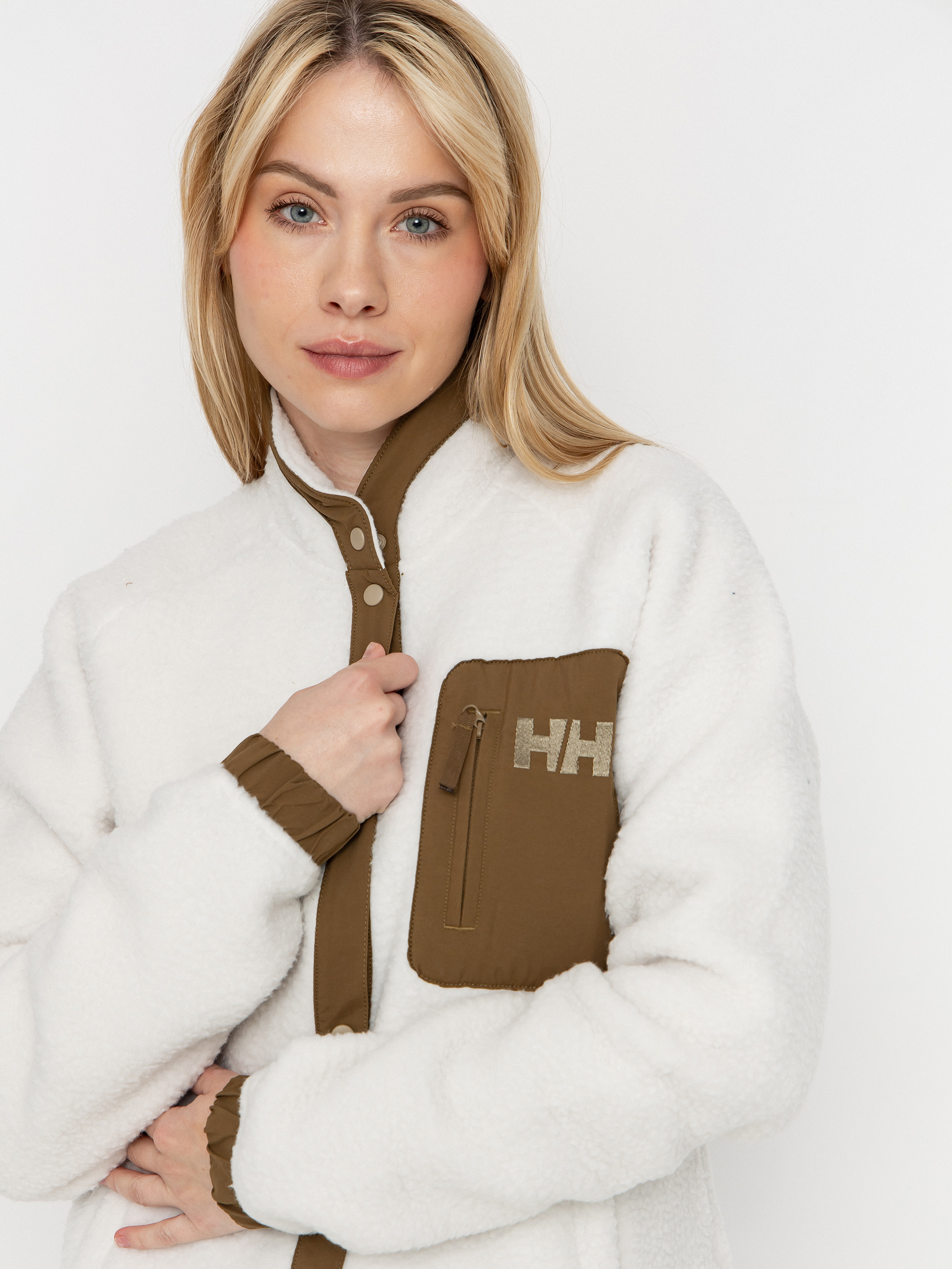 Helly Hansen Fleece Imperial Pile Snap Wmn - white, brown (snow)