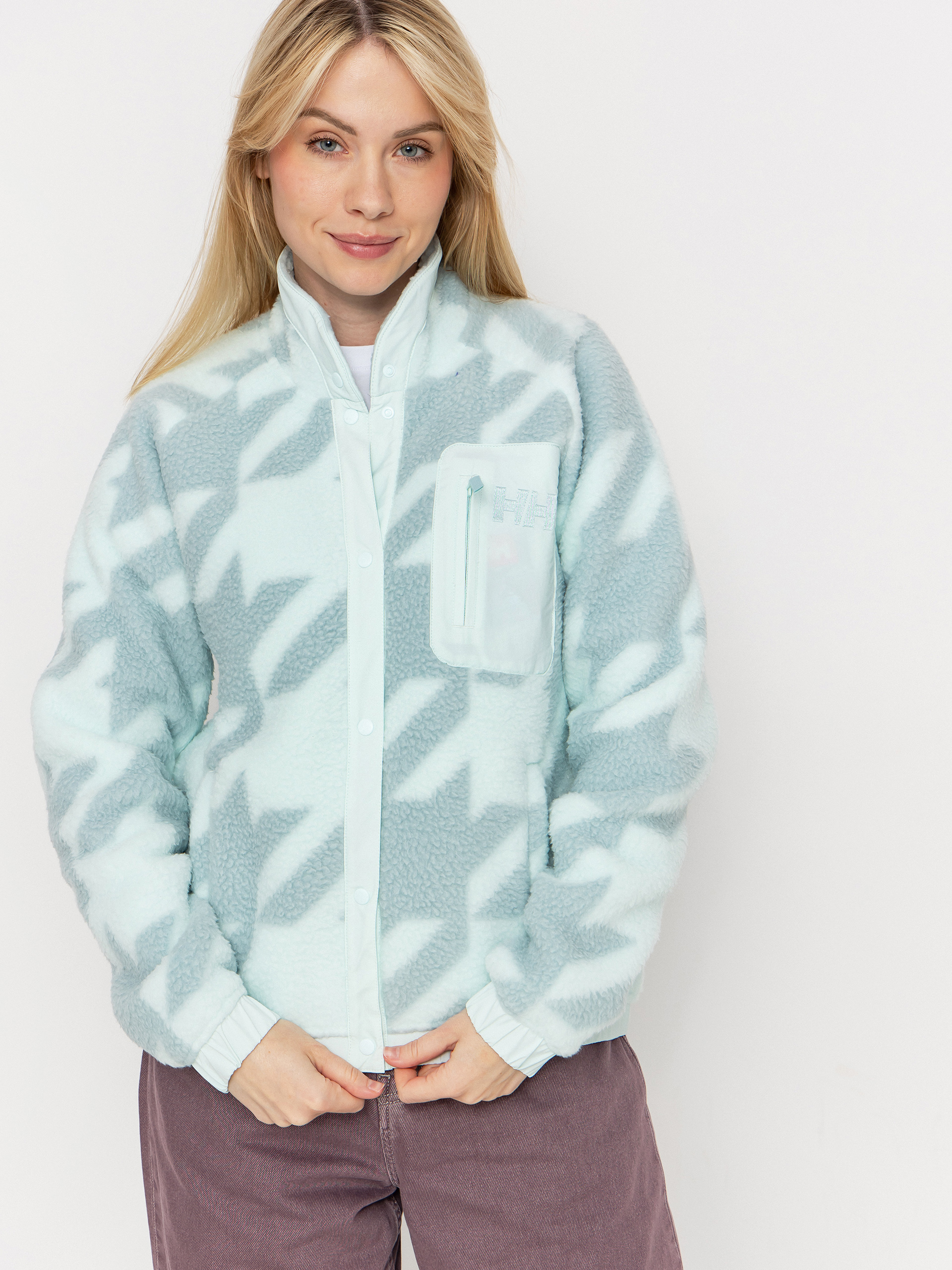 Helly Hansen Fleece Imperial Printed Pile Snap Wmn - blue, green