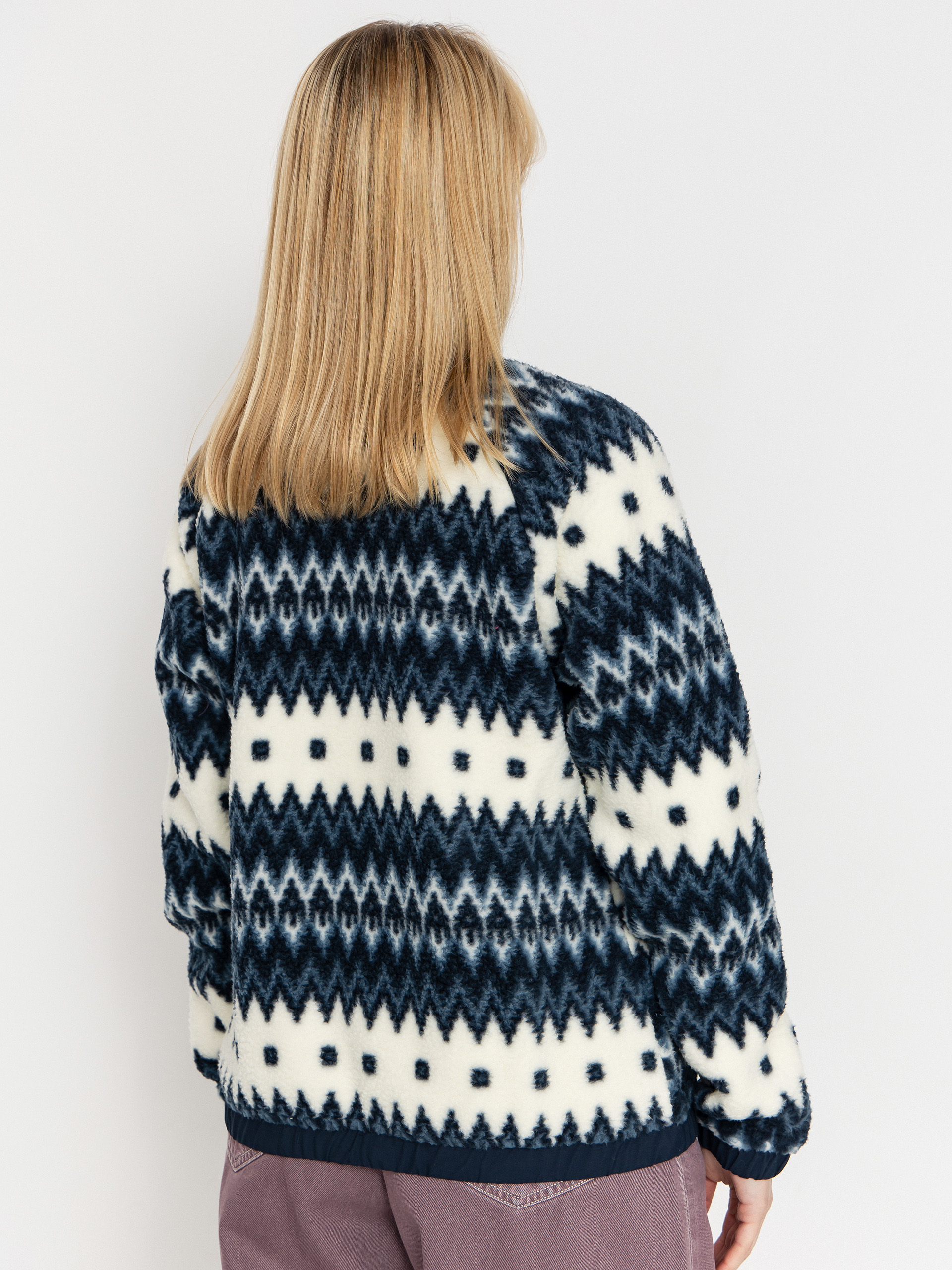 Womens Helly Hansen Fleece  Imperial Printed Pile Snap (navy nordic aop)